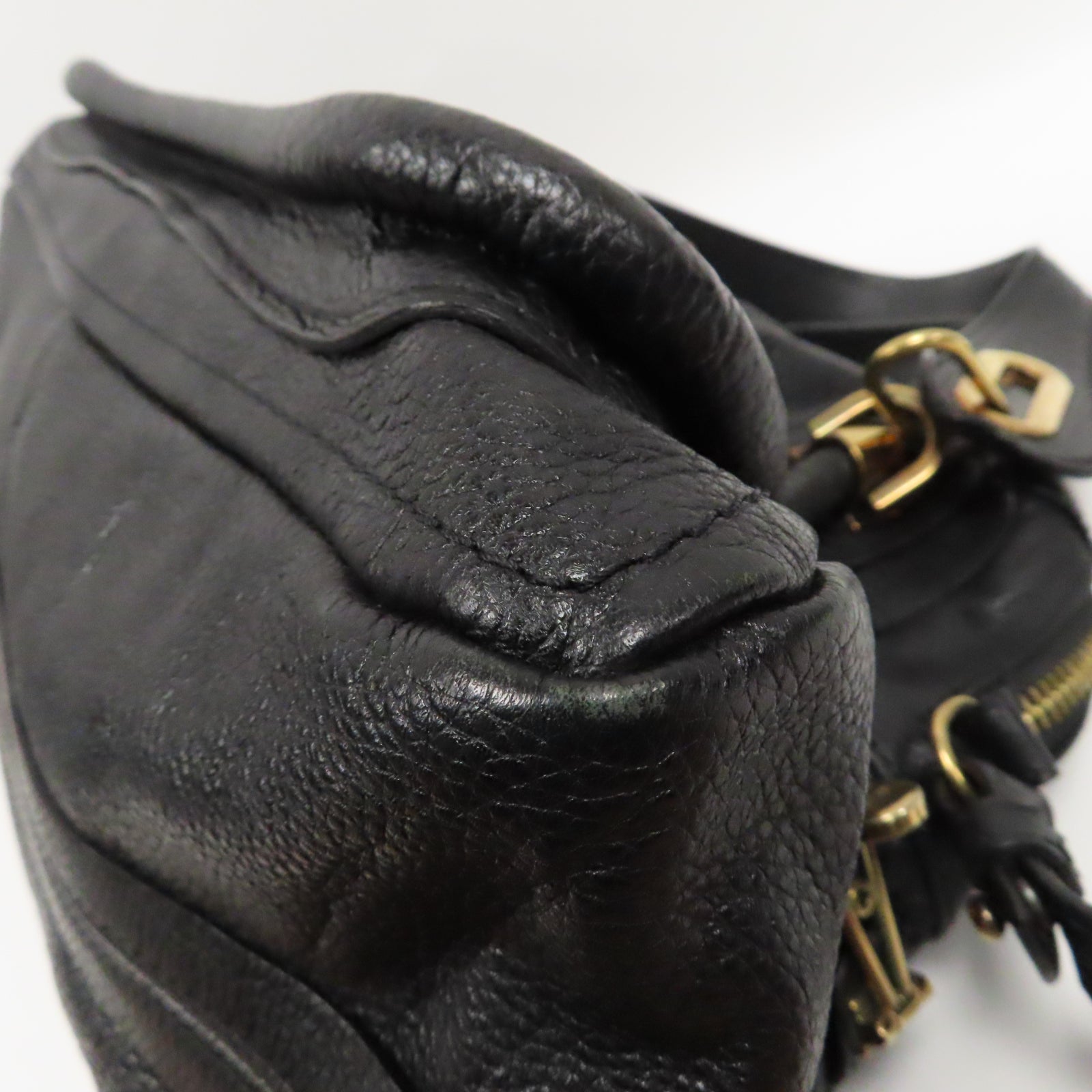Chloe 【激減優惠】牛皮皮革Shoulder Bag金扣手挽肩背兩用袋黑色