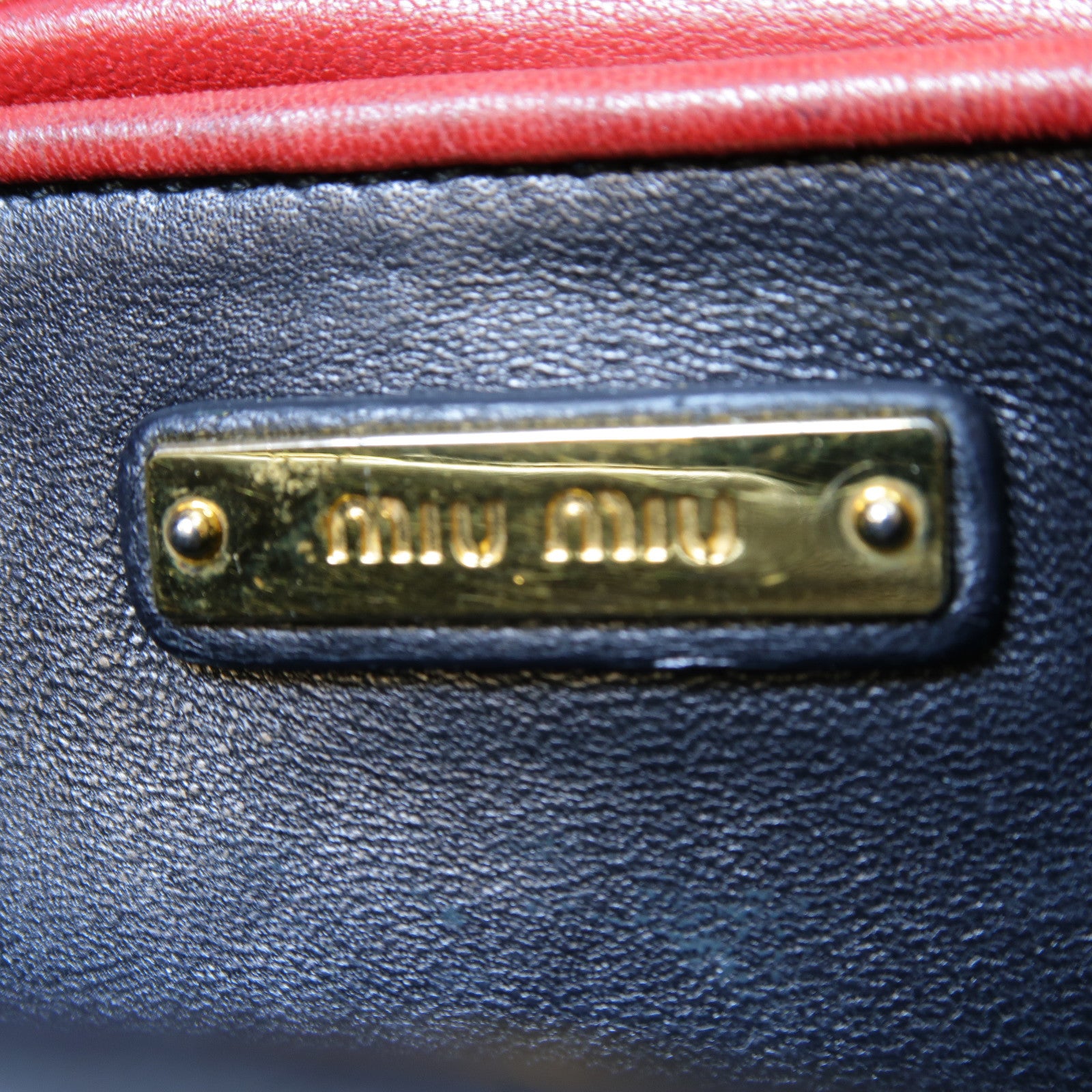 Miu Miu 牛皮皮革Shoulder Bag金扣手挽肩背兩用袋黑色