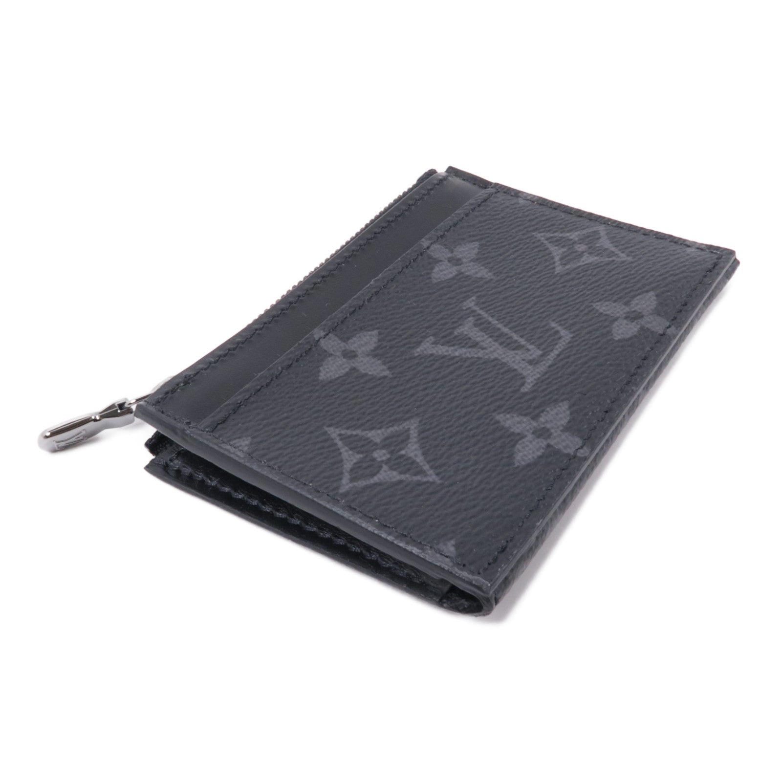 LOUIS VUITTON Monogram Eclipse Coin/Card Holder銀扣零錢包/卡片套黑色