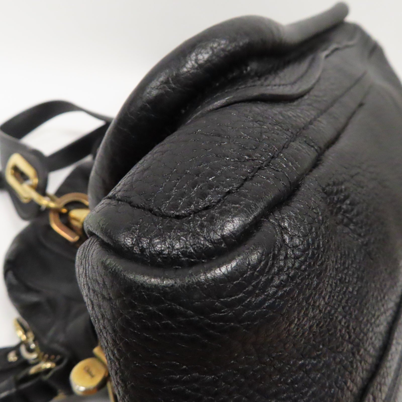 Chloe 【激減優惠】牛皮皮革Shoulder Bag金扣手挽肩背兩用袋黑色