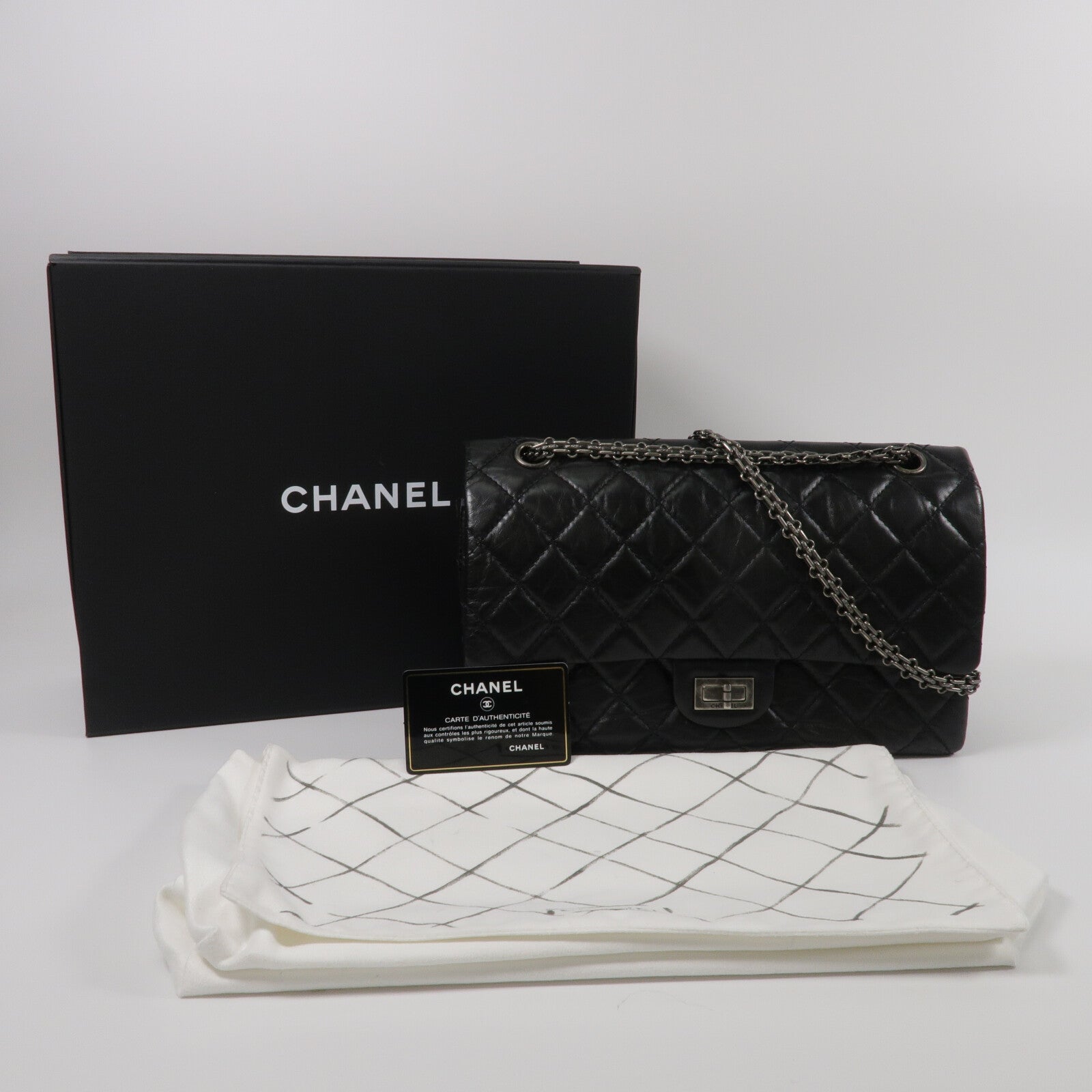 CHANEL 牛皮皮革Chanel 2.55鏈帶肩背袋