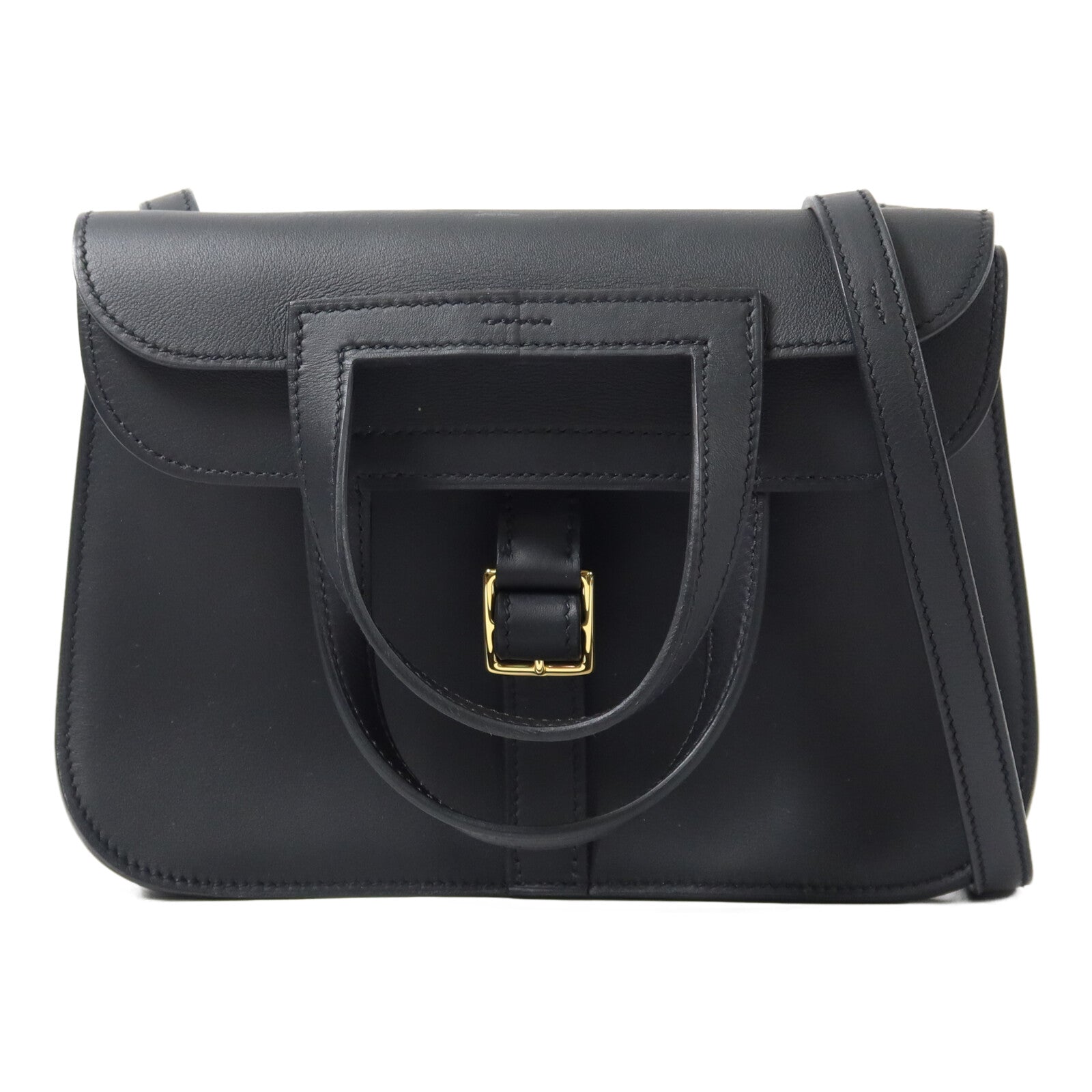 HERMES Swift皮革Mini Halzan手挽肩背兩用袋Noir