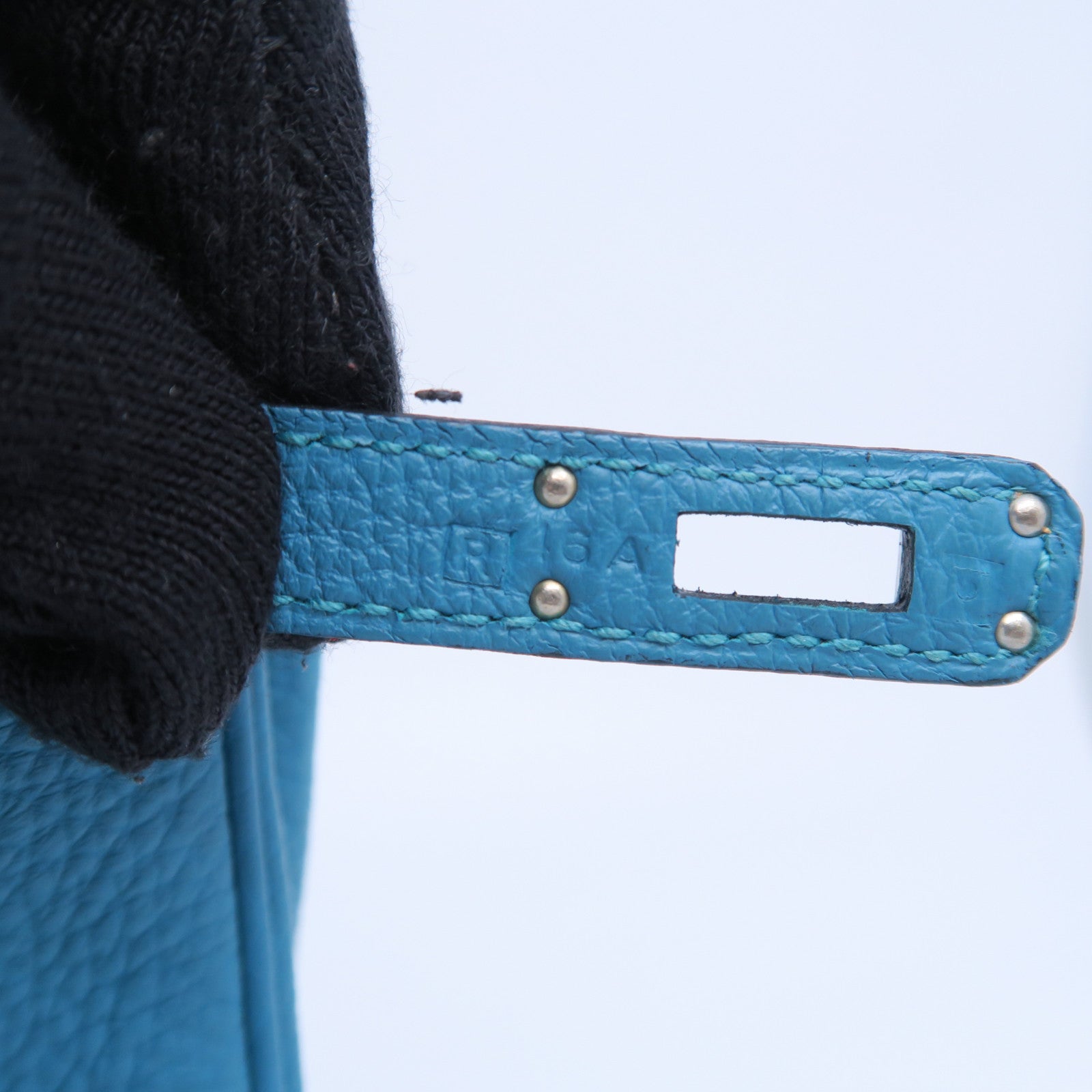 HERMES 【激減優惠】Togo皮革Birkin 25銀扣手挽袋土耳其亮藍