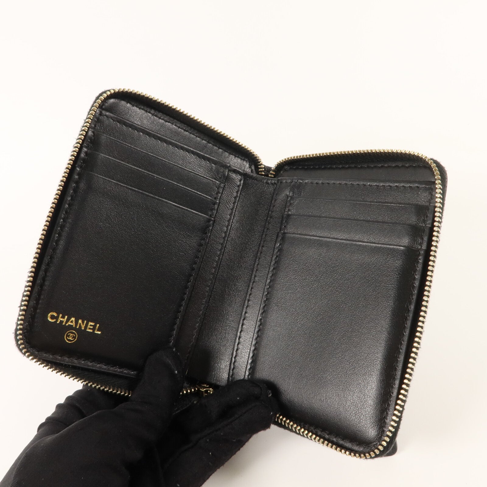 CHANEL 牛皮皮革Metalasse Zip Wallet錢包
