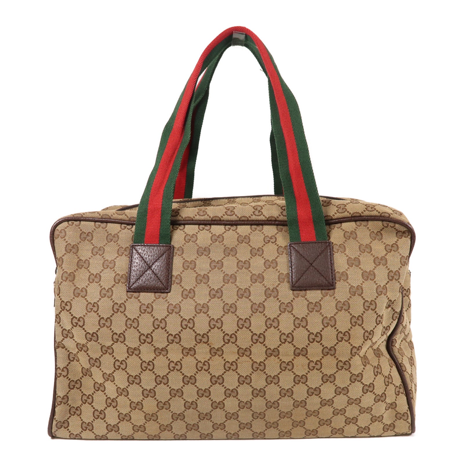 GUCCI 帆布GG Boston Bag波士頓包棕色