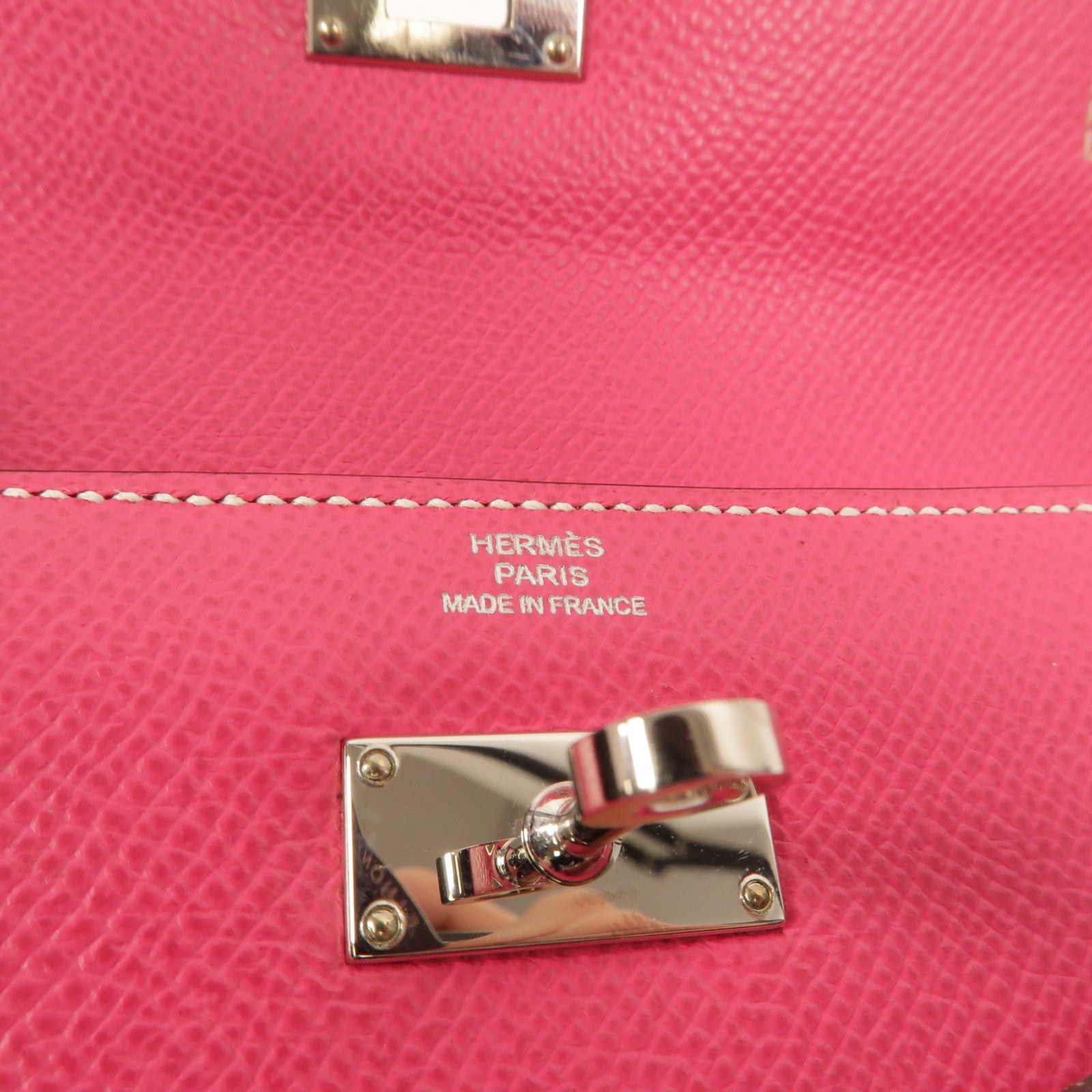 HERMES Epsom皮革Kelly Compact Wallet長錢包Rose Tyrien