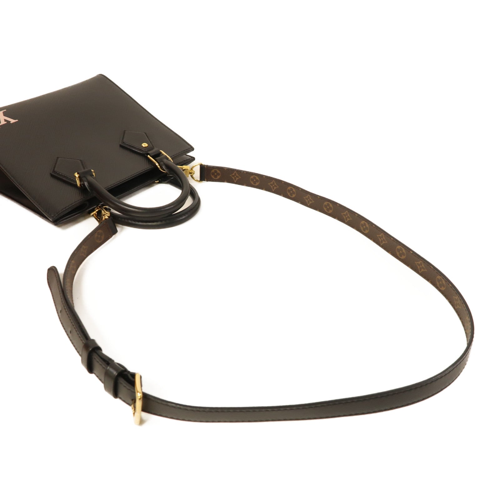 LOUIS VUITTON LV GHW Sac Plat BB 2 Way Shoulder Bag Handbag M20958 Epi Black