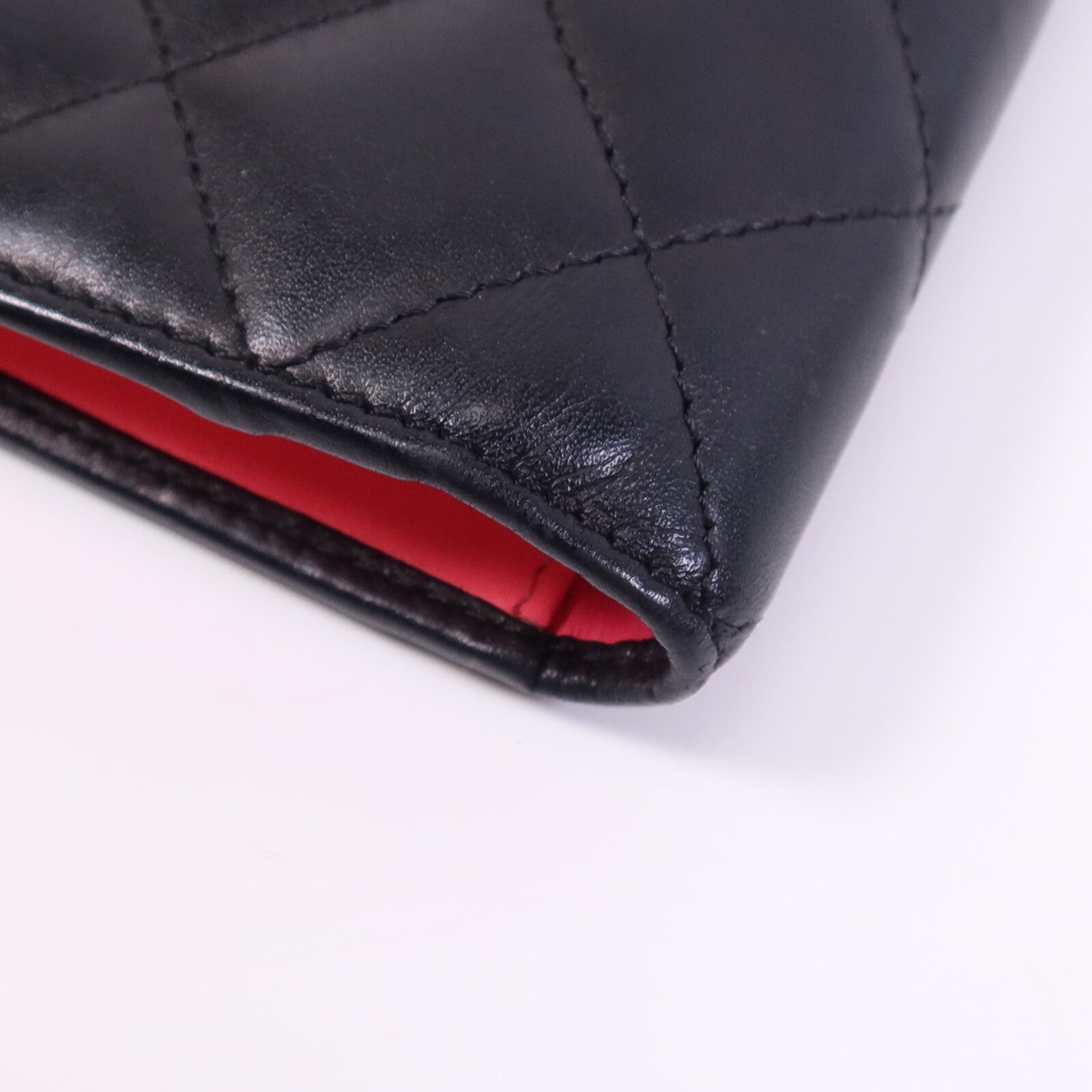 CHANEL 羊皮皮革Cambon Wallet銀扣長錢包