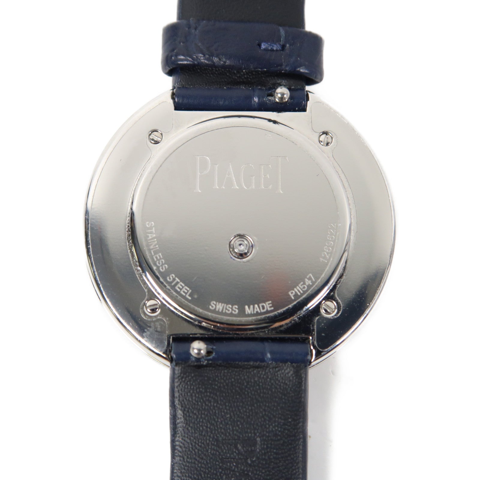 PIAGET Possession不鏽鋼/皮革手錶石英機芯銀色