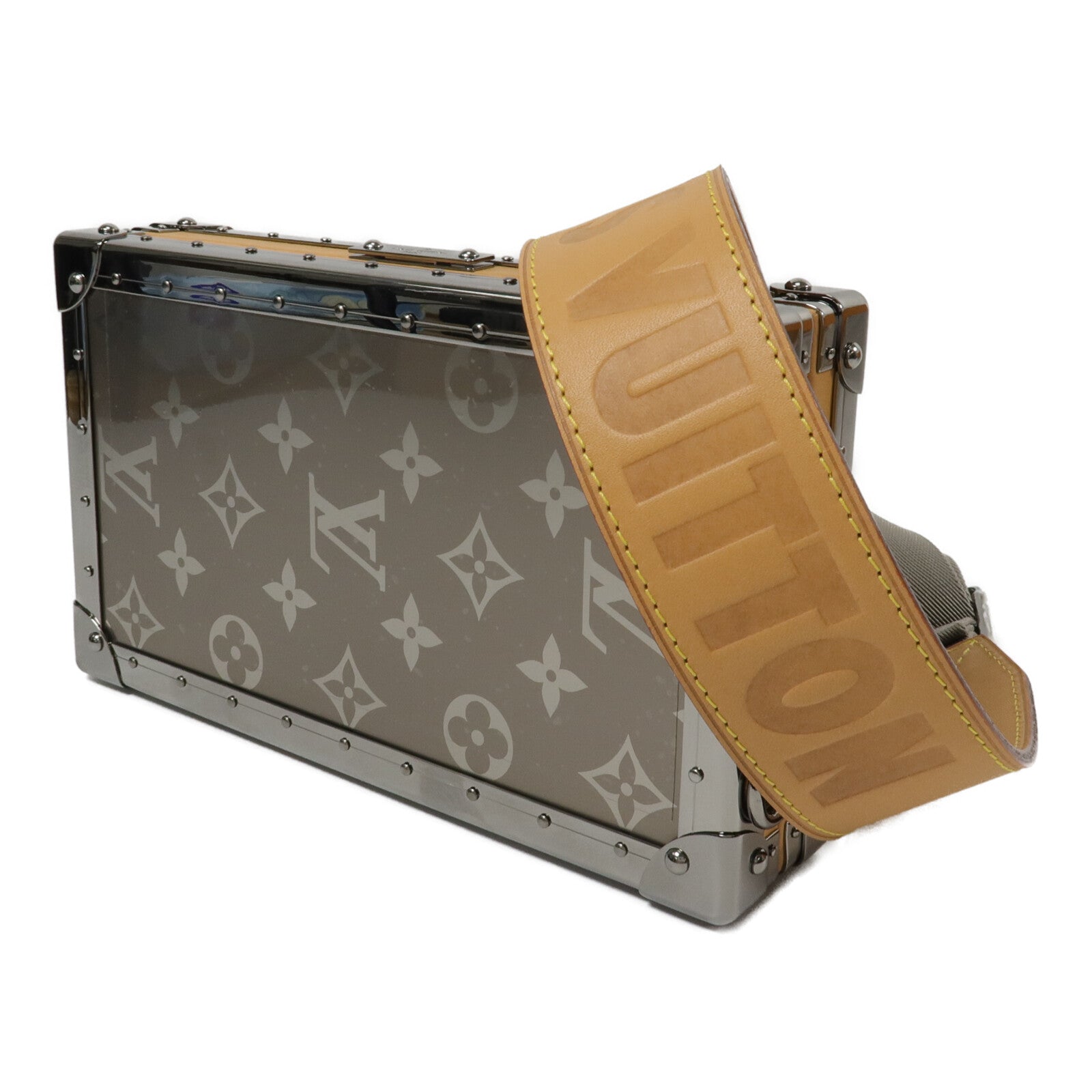 LOUIS VUITTON Monogram Titanium Trunk Wallet Slim肩背袋