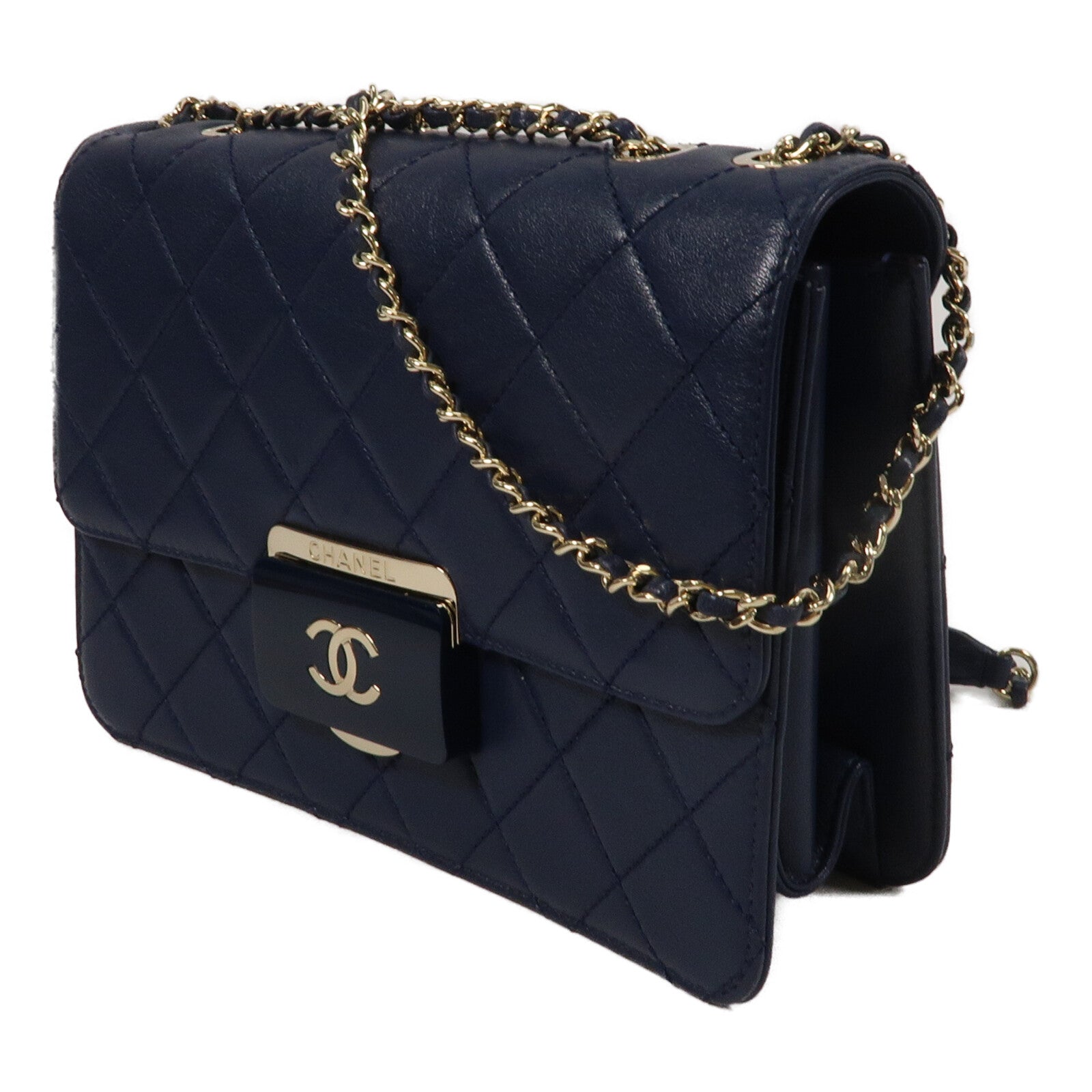 CHANEL 羊皮皮革Beauty Lock Flap鏈帶肩背袋