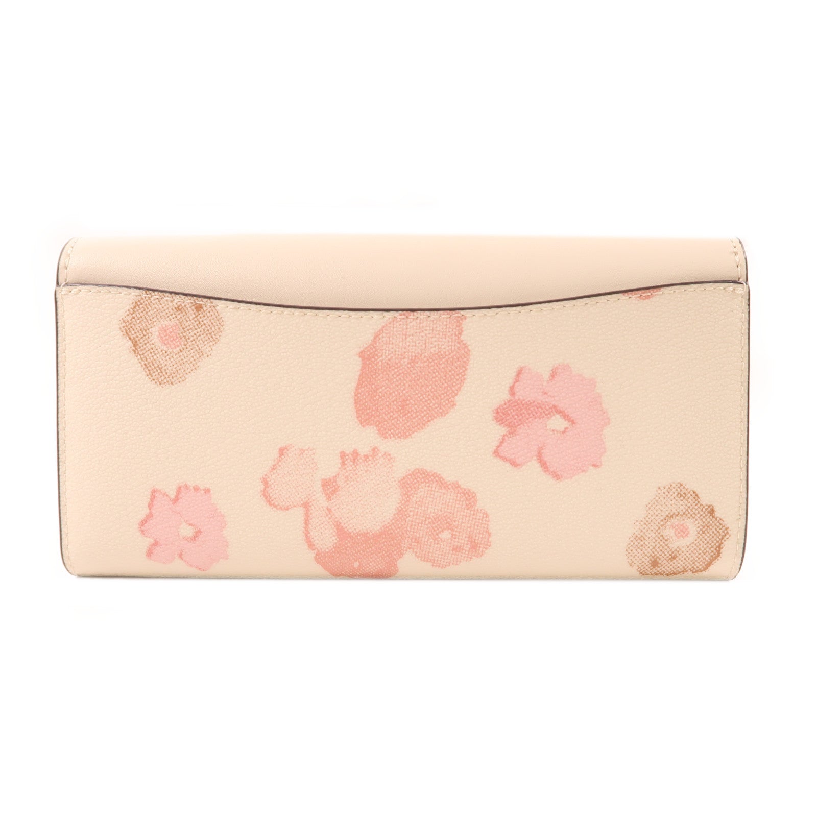 COACH 牛皮皮革Long Wallet金扣長錢包白色