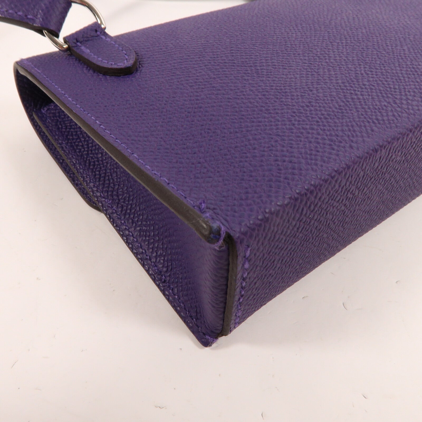 HERMES Epsom皮革Hermesnap肩背袋New Purple