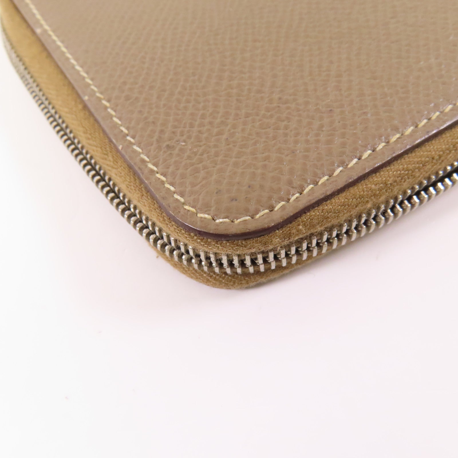 HERMES 皮革Wallet銀扣錢包18 Etoupe