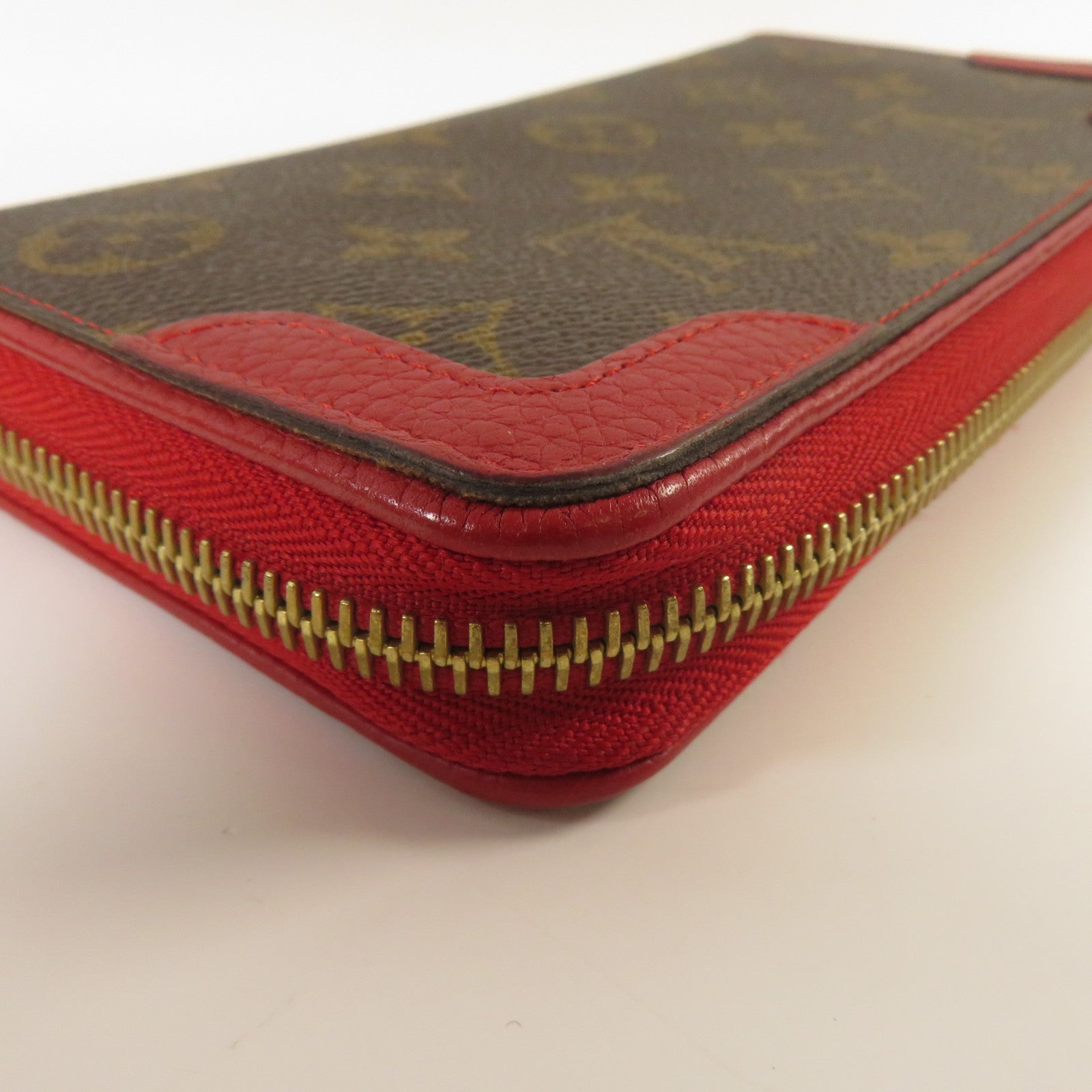 LOUIS VUITTON 【激減優惠】Monogram Zippy Wallet Retiro金扣長錢包紅色/啡色