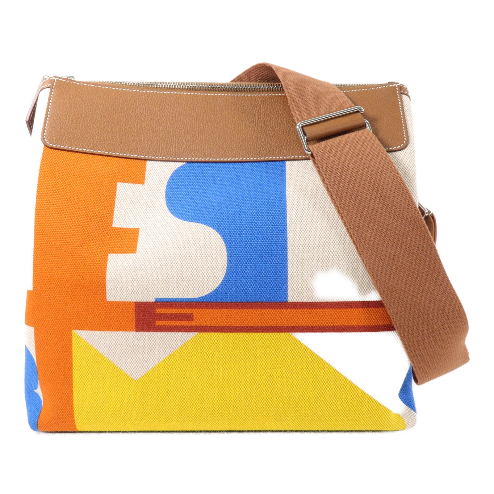 HERMES Viking/Regate R.M.S 12H肩背袋Capucine/Ecru/Fauve
