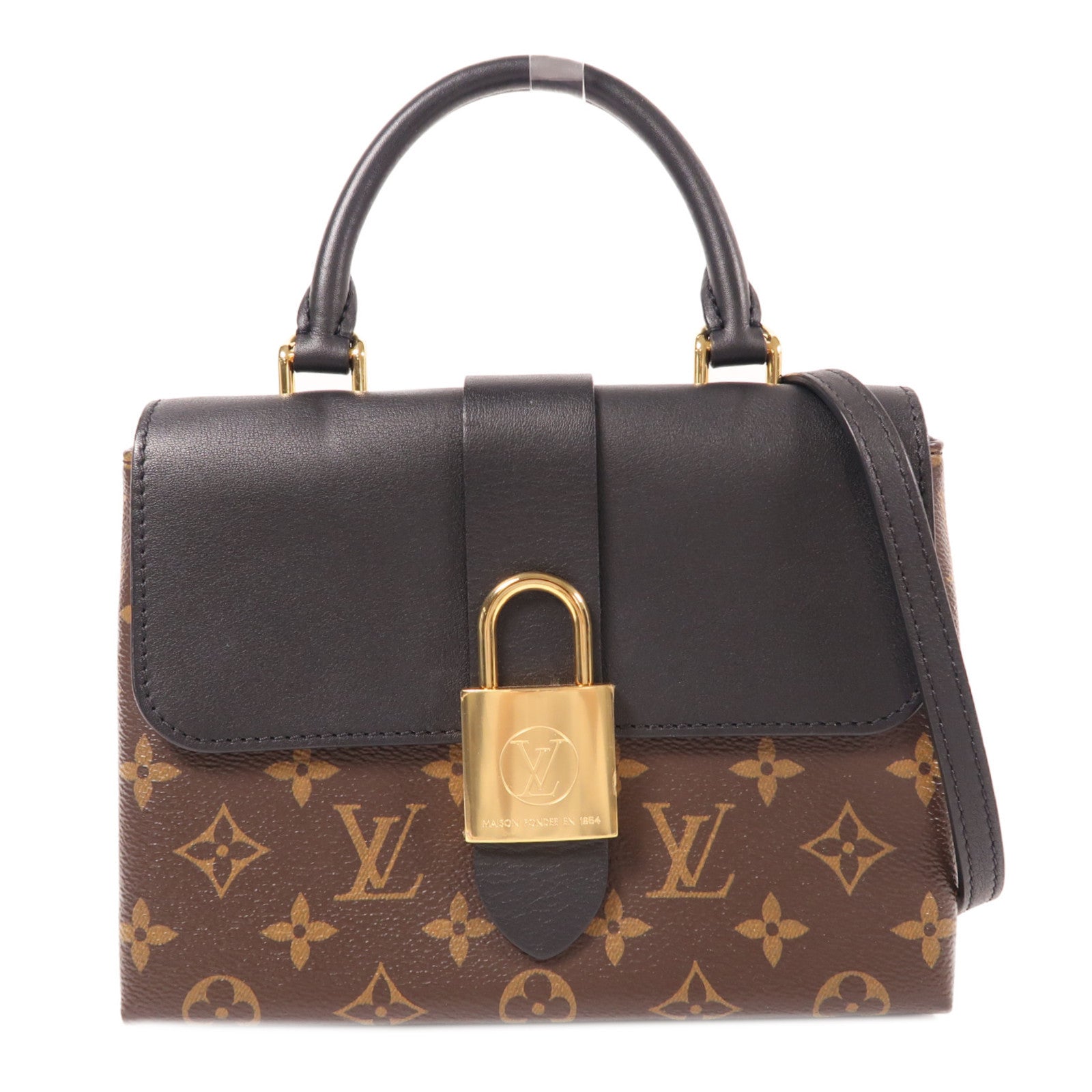 LOUIS VUITTON LV GHW Locky BB 2 Way Shoulder Bag M44141 Monogram Brown Black