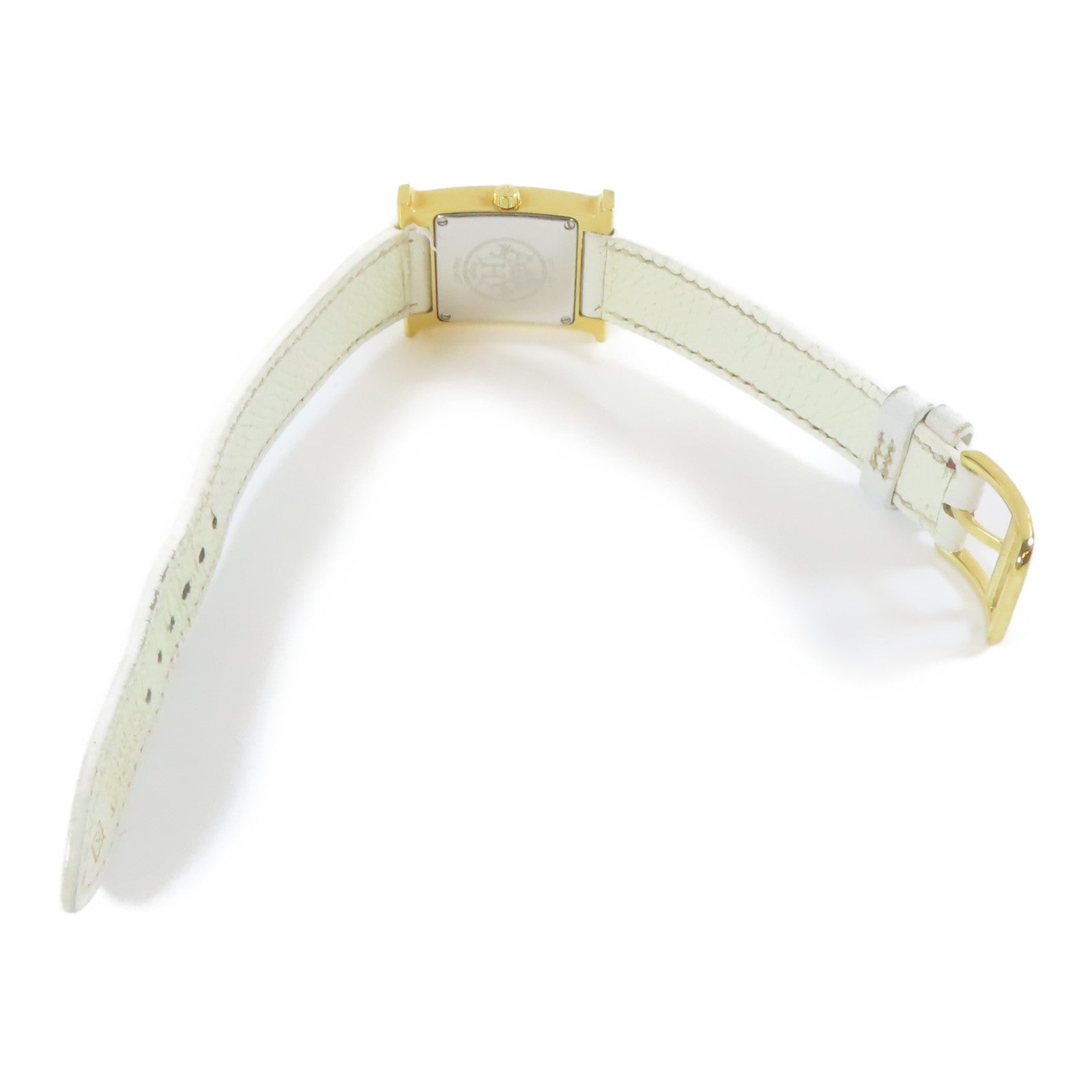 HERMES 【激減優惠】皮革帶/不鏽鋼Heure H Watch金扣手錶石英機芯白色