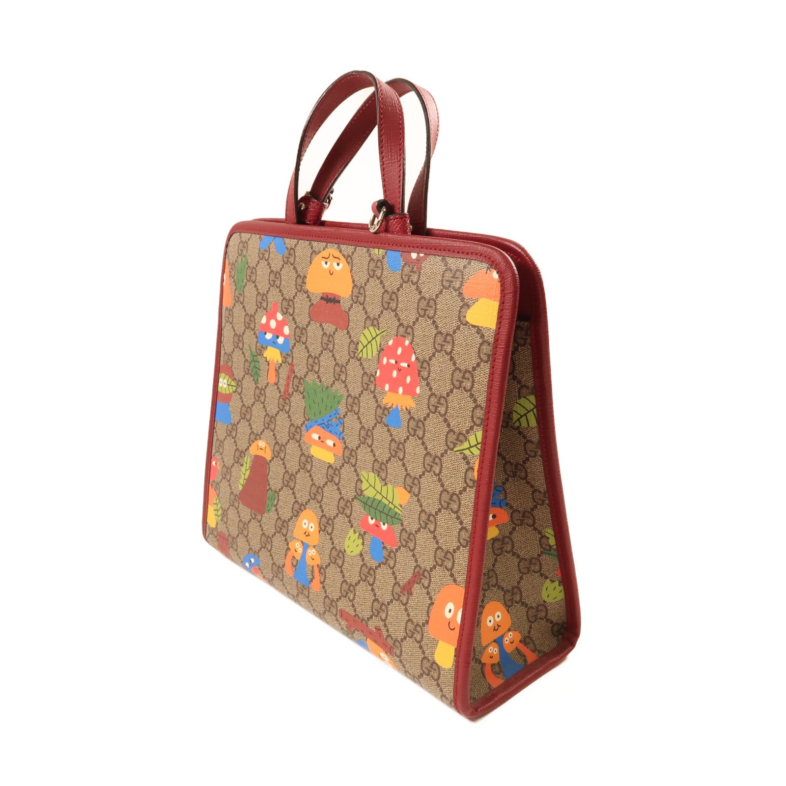 GUCCI 塗層帆布Hand Bag金扣手挽袋紅色/彩色
