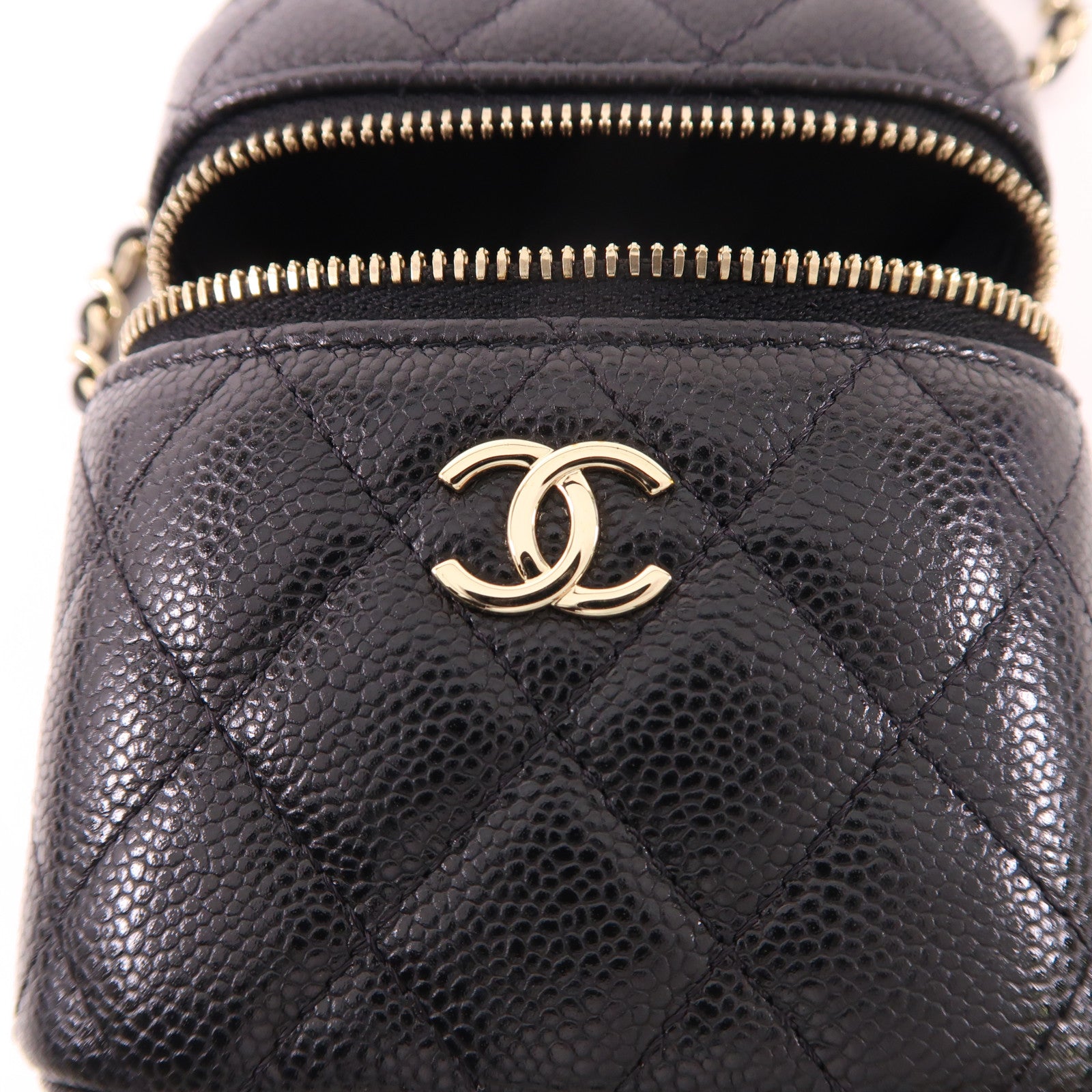 CHANEL 牛皮皮革Chain Shoulder金扣手挽肩背兩用袋