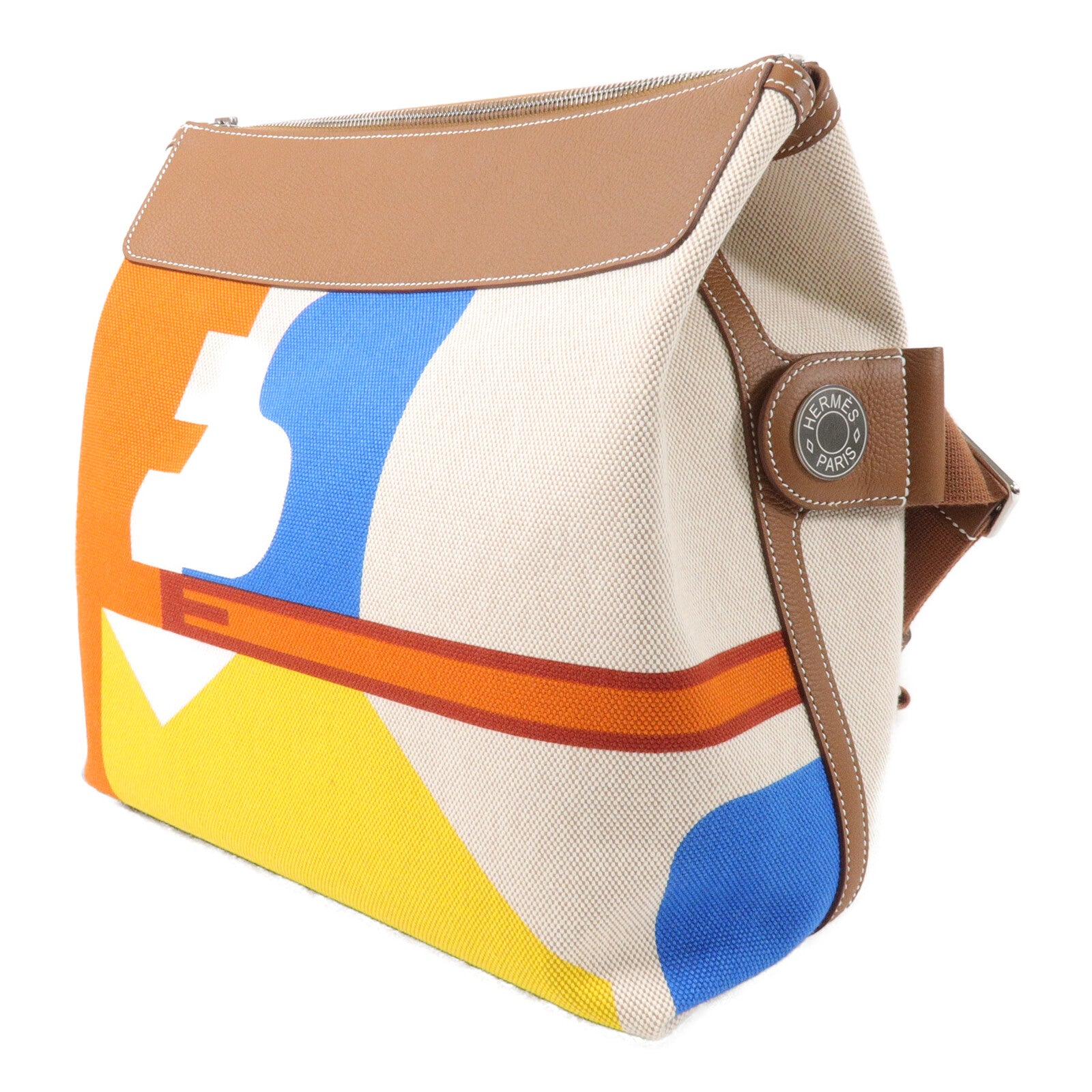 HERMES Viking/Regate R.M.S 12H肩背袋Capucine/Ecru/Fauve
