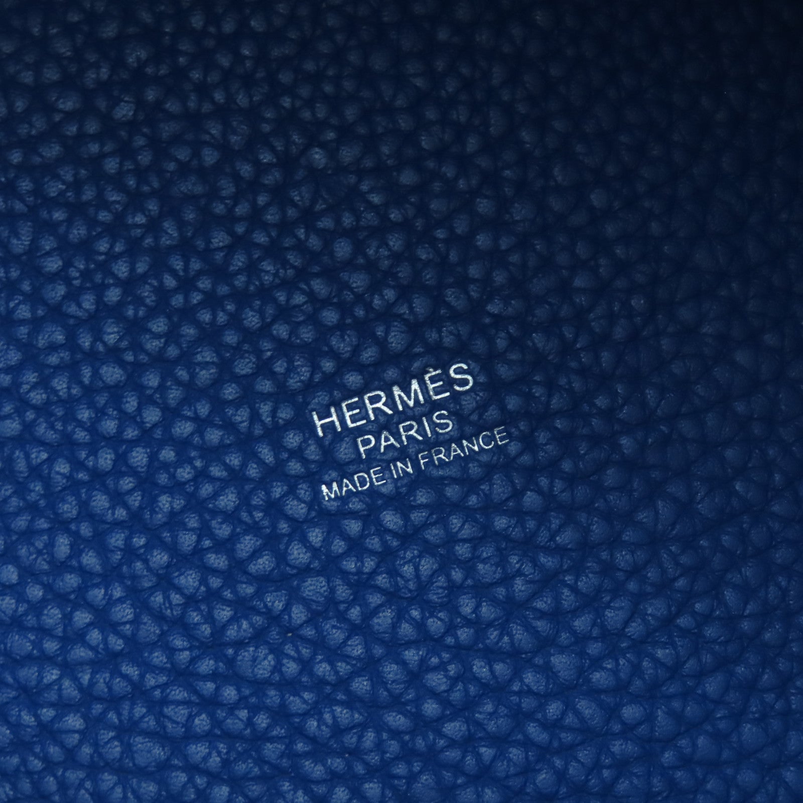 HERMES 【清倉大減價】Clemence皮革Picotin PM銀扣手挽袋法國藍色