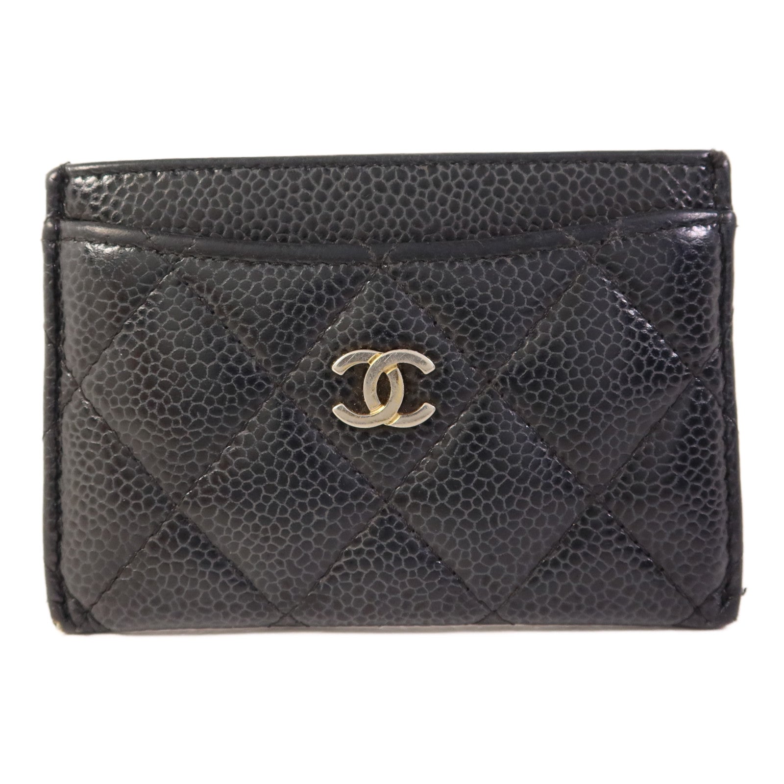 CHANEL 牛皮皮革Card Case銀扣卡片套
