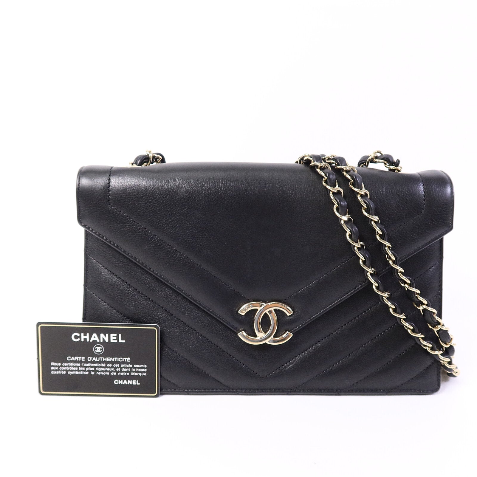 CHANEL 牛皮皮革Chain Shoulder Bag鏈帶肩背袋