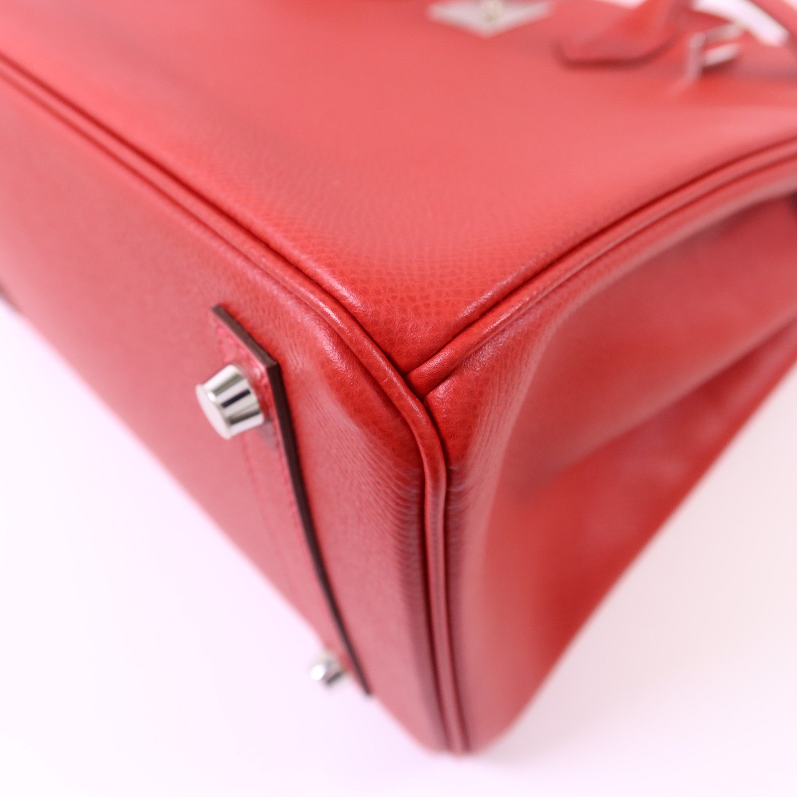HERMES Epsom皮革Birkin 30銀扣手挽袋Rouge Casaque