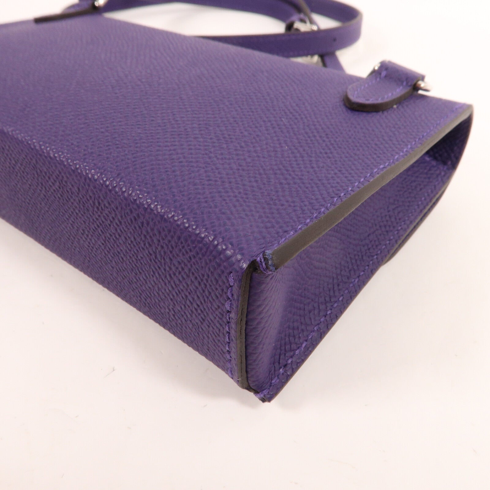 HERMES Epsom皮革Hermesnap肩背袋New Purple