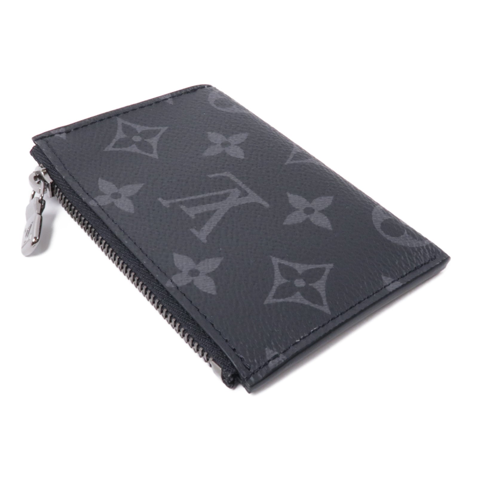 LOUIS VUITTON Monogram Eclipse Coin/Card Holder銀扣零錢包/卡片套黑色
