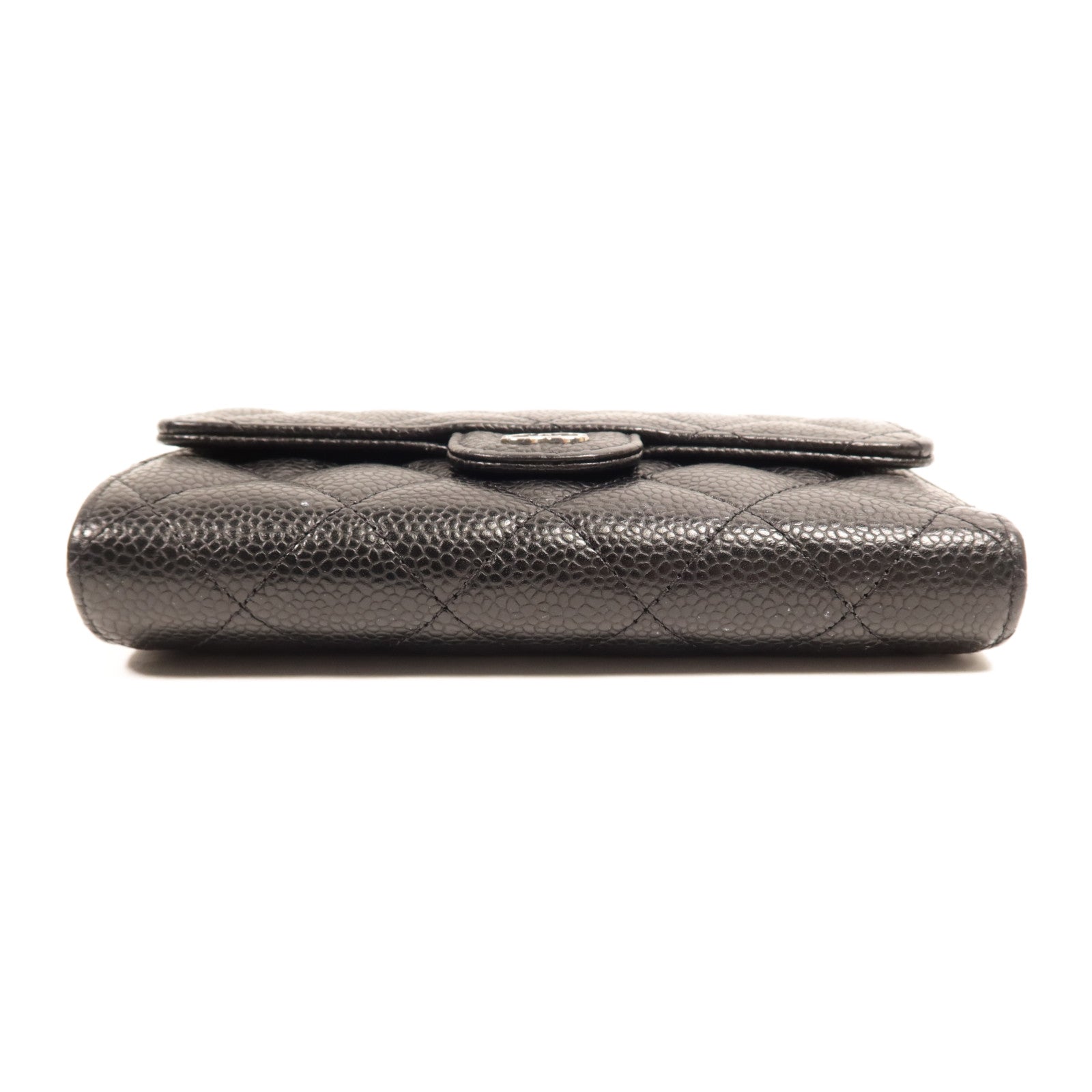CHANEL 牛皮皮革Medium Wallet銀扣錢包