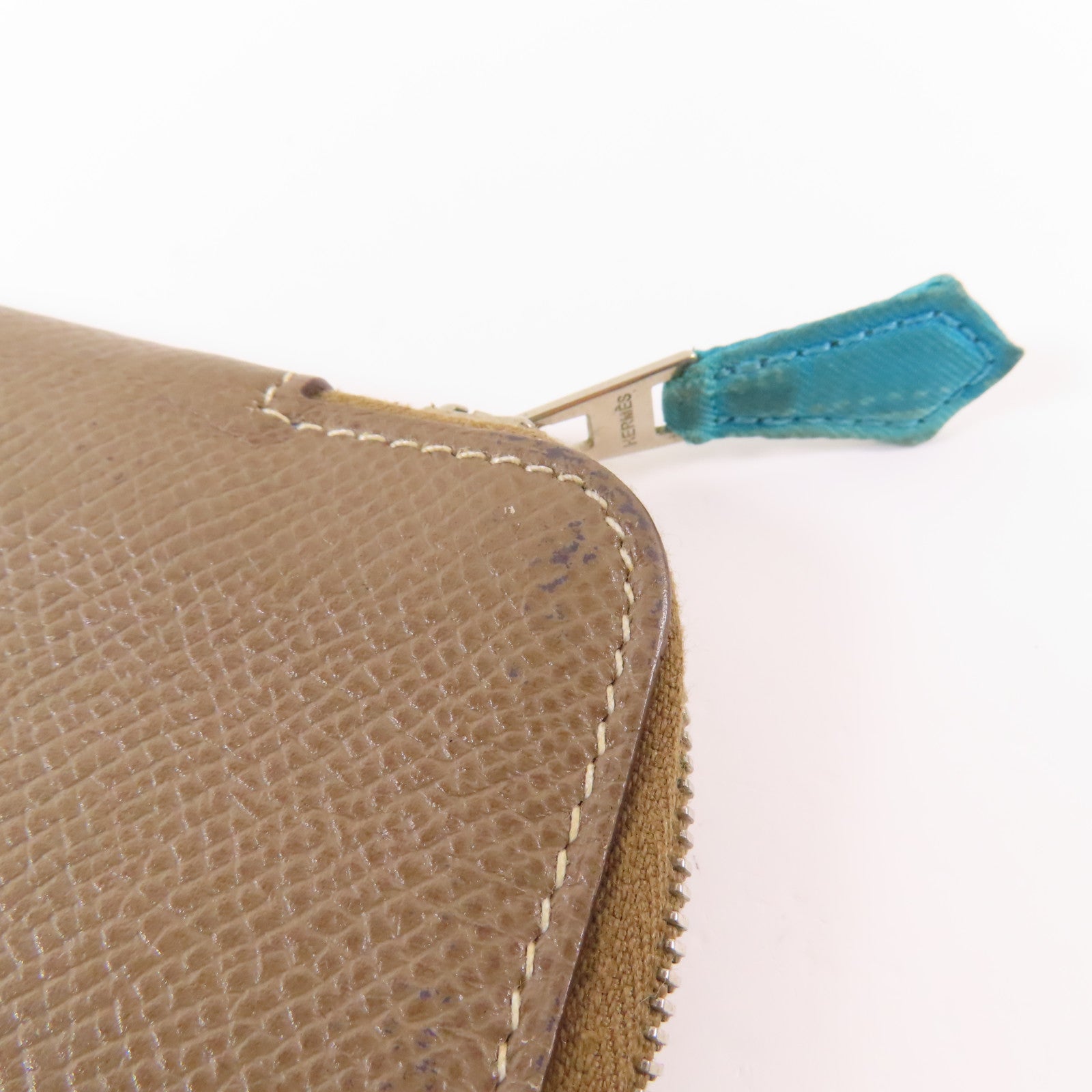 HERMES 皮革Wallet銀扣錢包18 Etoupe