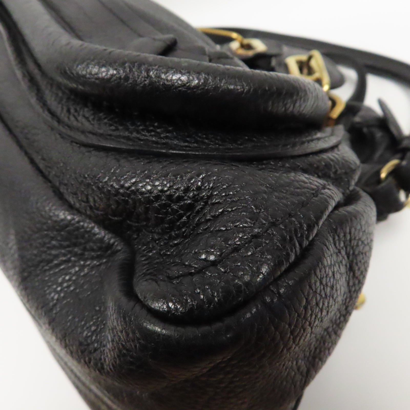 Chloe 【激減優惠】牛皮皮革Shoulder Bag金扣手挽肩背兩用袋黑色