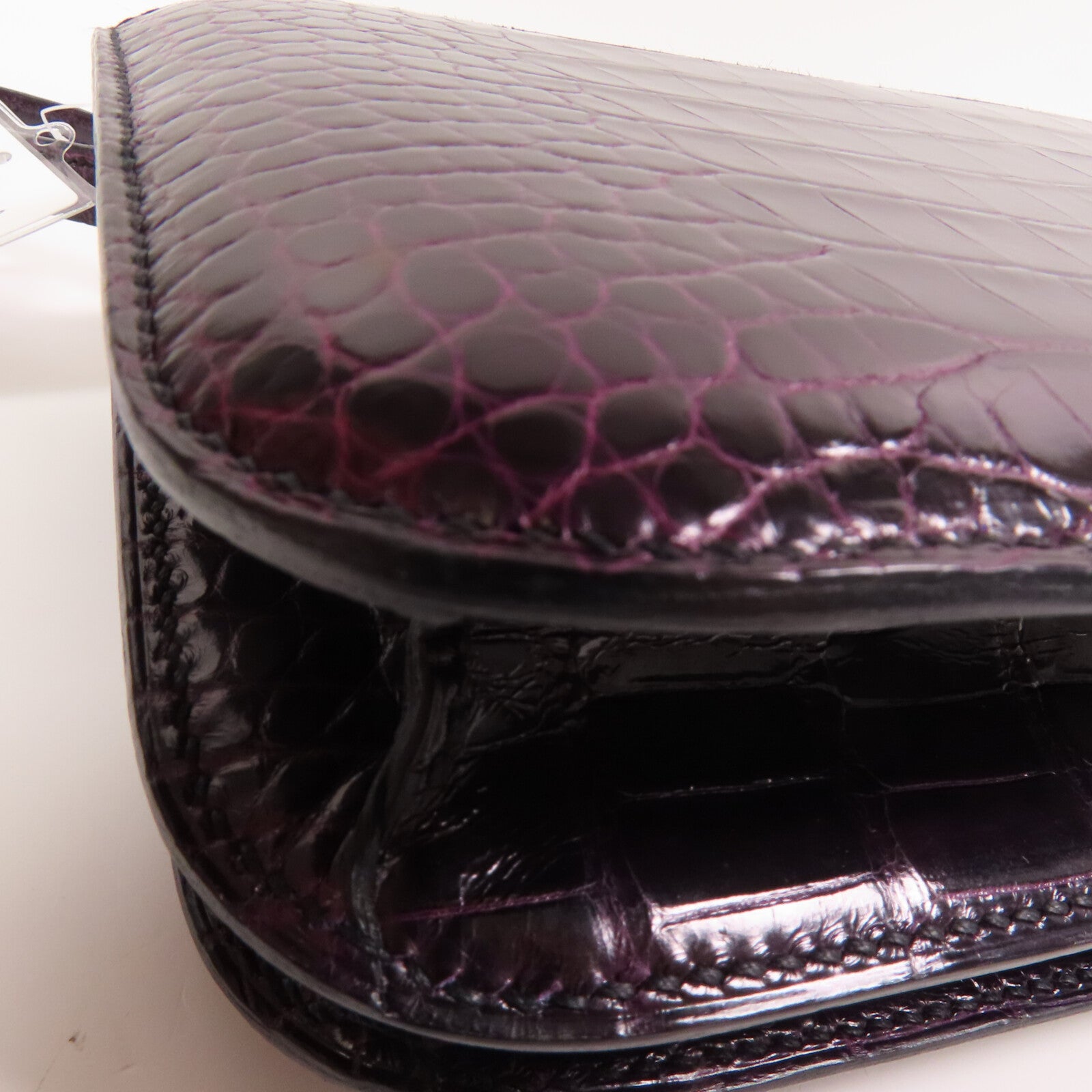 HERMES 皮革Constance Mini銀扣肩背袋Amethyst