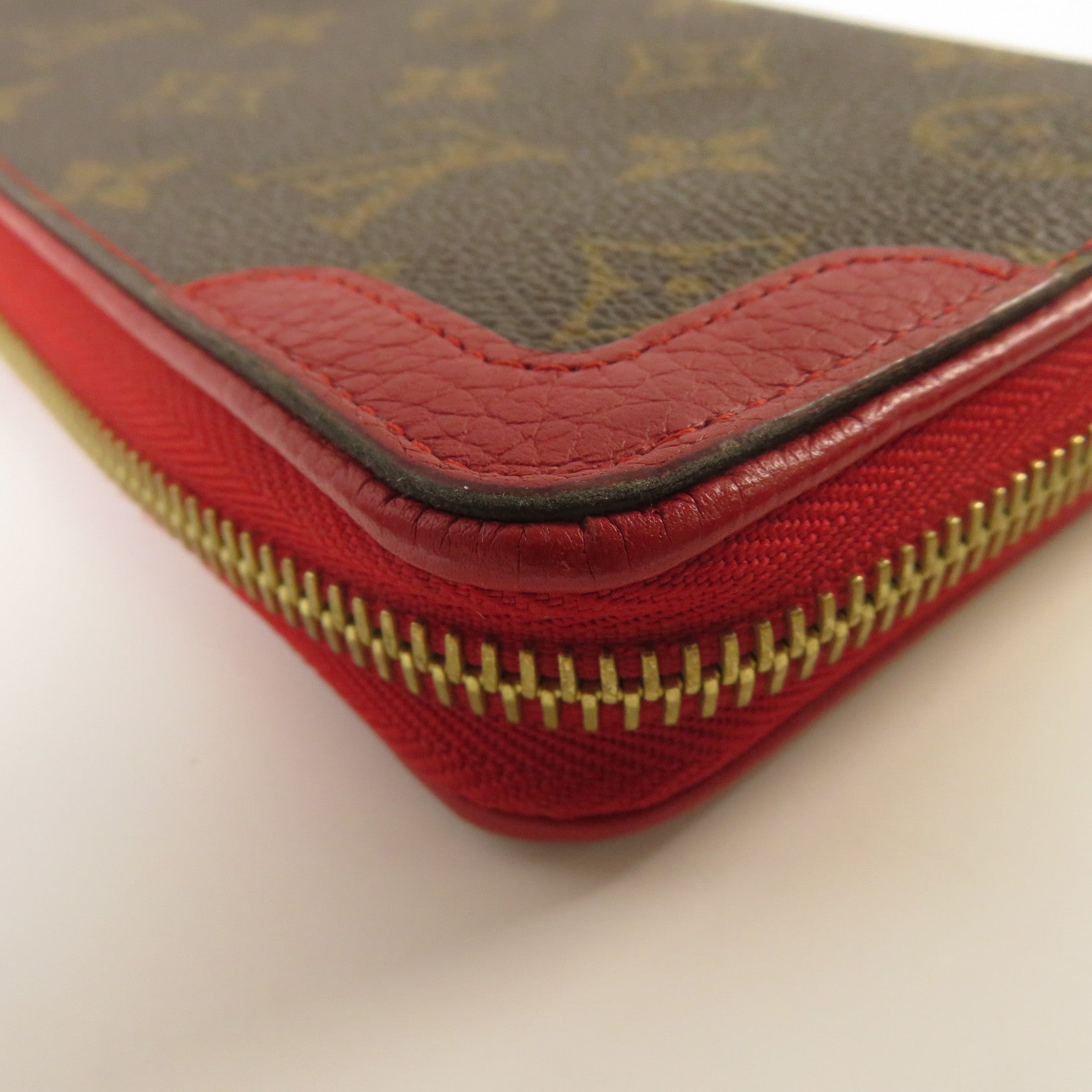 LOUIS VUITTON 【激減優惠】Monogram Zippy Wallet Retiro金扣長錢包紅色/啡色