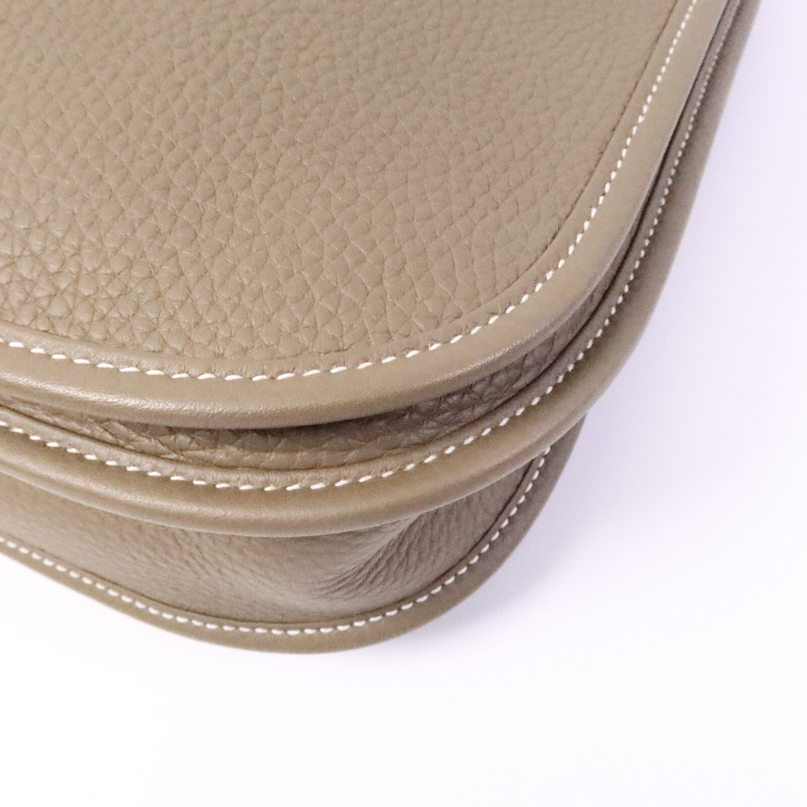 HERMES Clemence皮革Evelyne PM肩背袋Etoupe