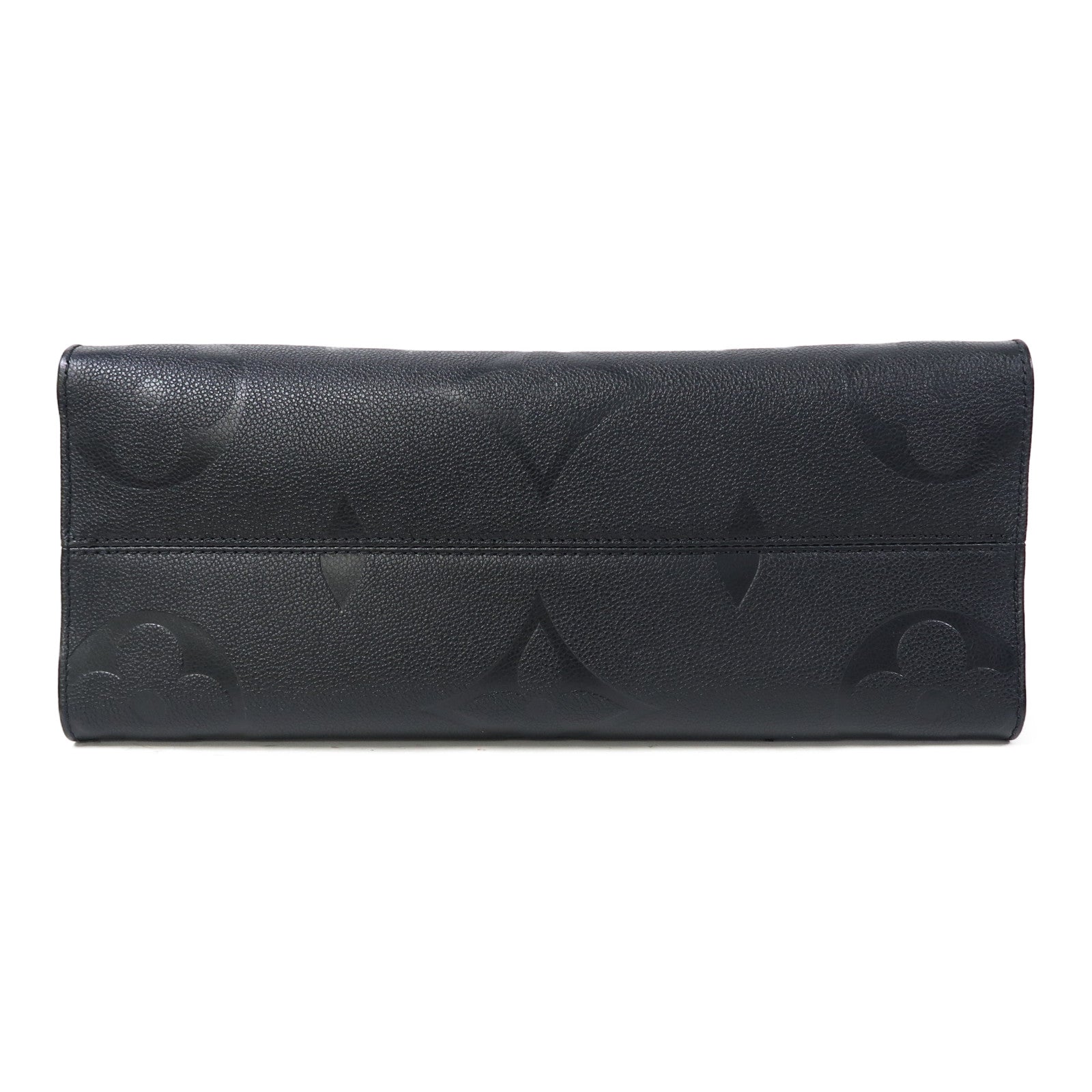 LOUIS VUITTON Monogram Empreinte On The Go MM金扣手挽肩背兩用袋黑色
