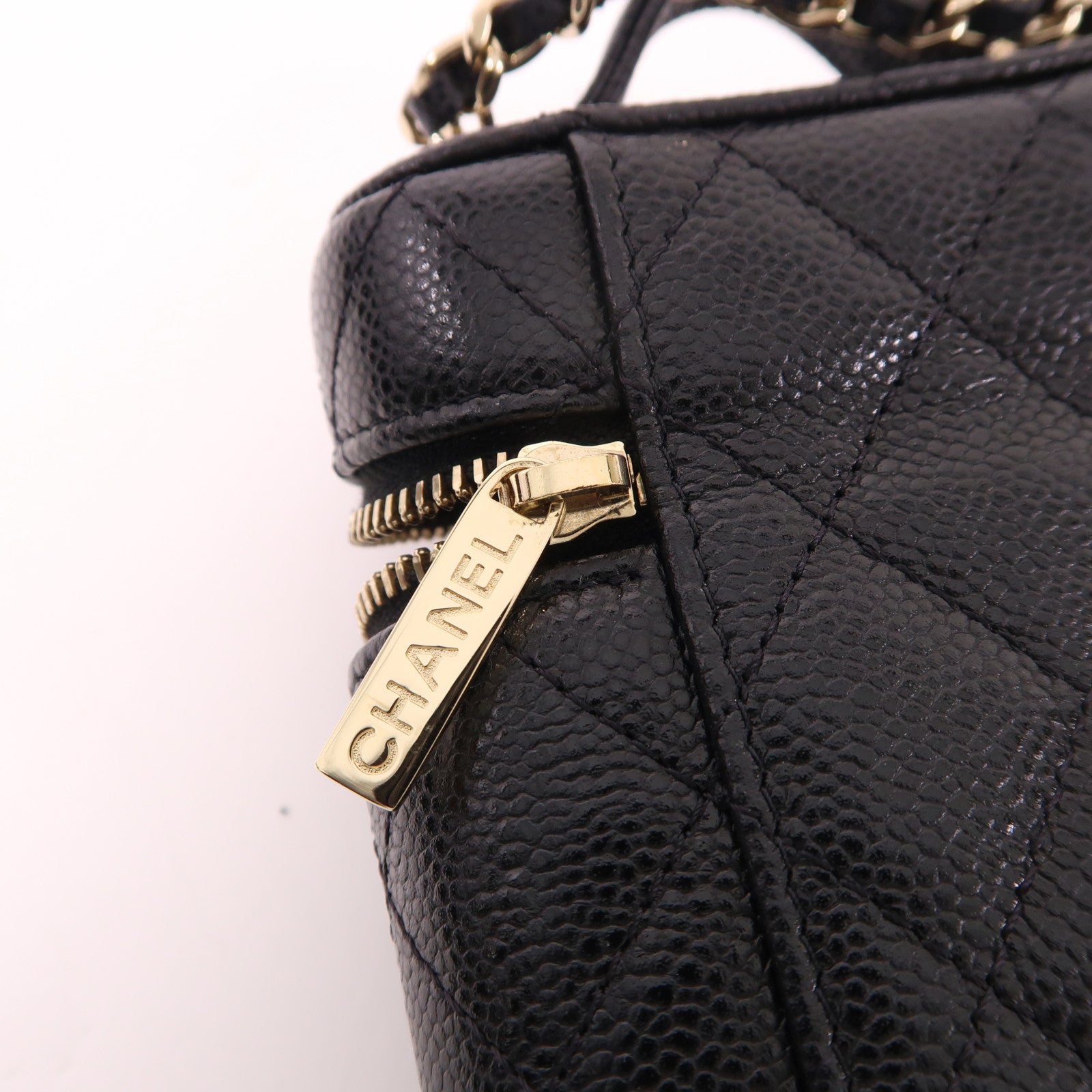 CHANEL 牛皮皮革Chain Shoulder金扣手挽肩背兩用袋