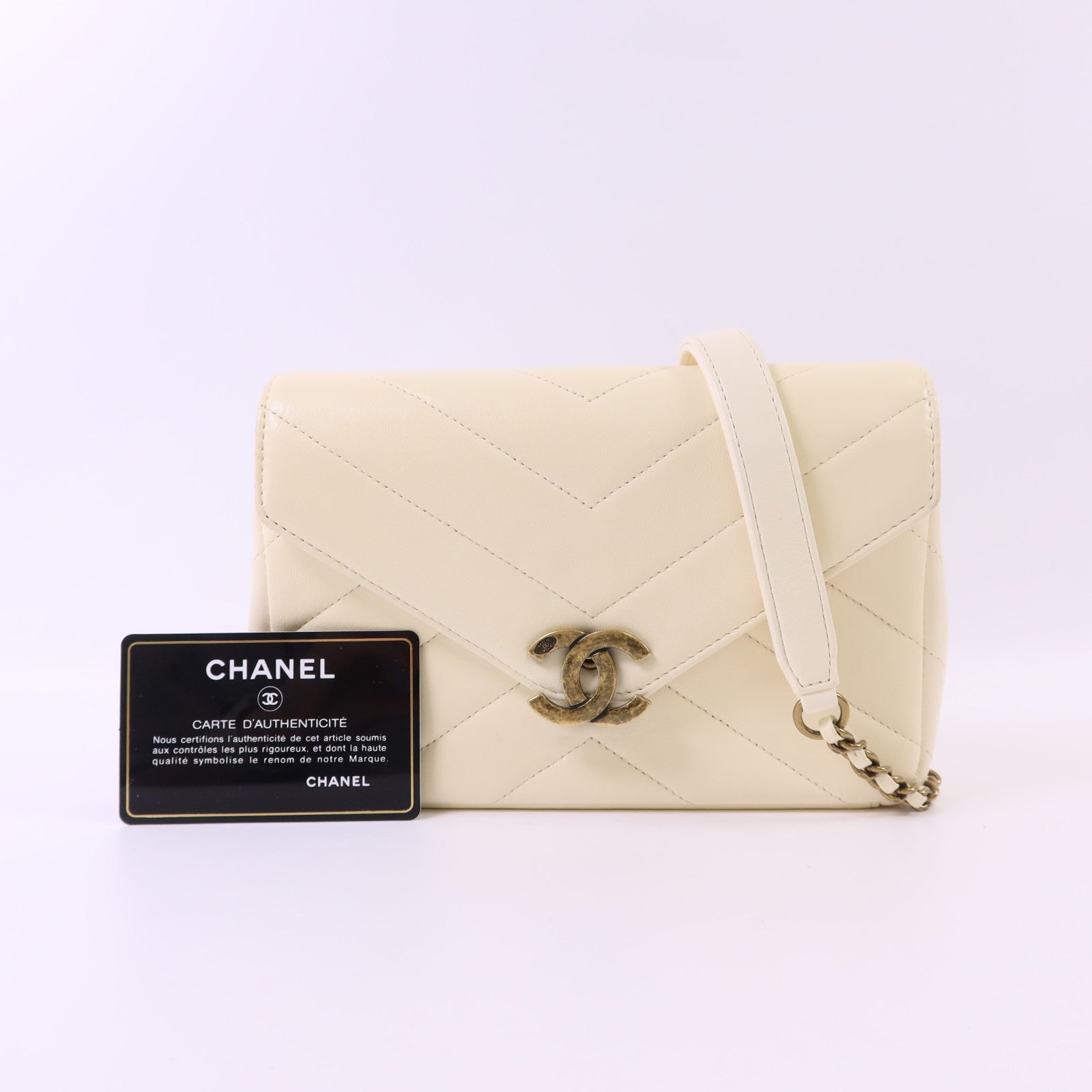 CHANEL 【激減優惠】牛皮皮革Chain Shoulder Bag金扣鏈帶肩背袋