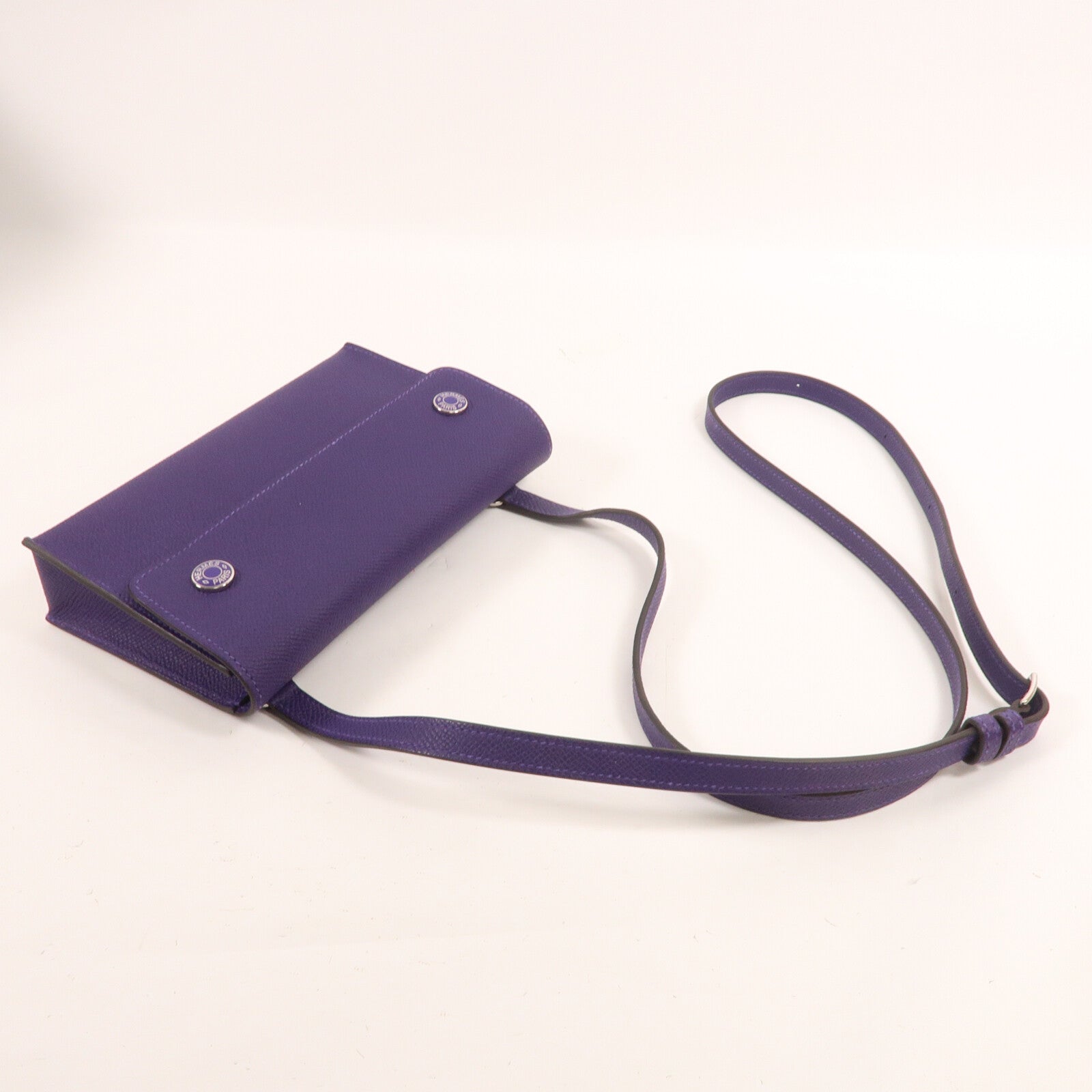 HERMES Epsom皮革Hermesnap肩背袋New Purple