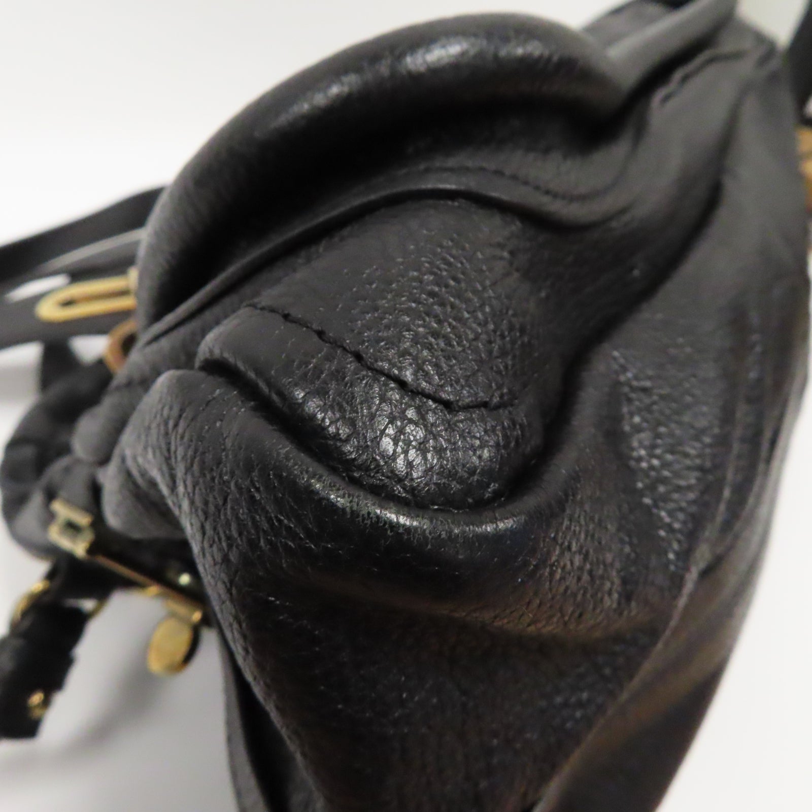 Chloe 【激減優惠】牛皮皮革Shoulder Bag金扣手挽肩背兩用袋黑色