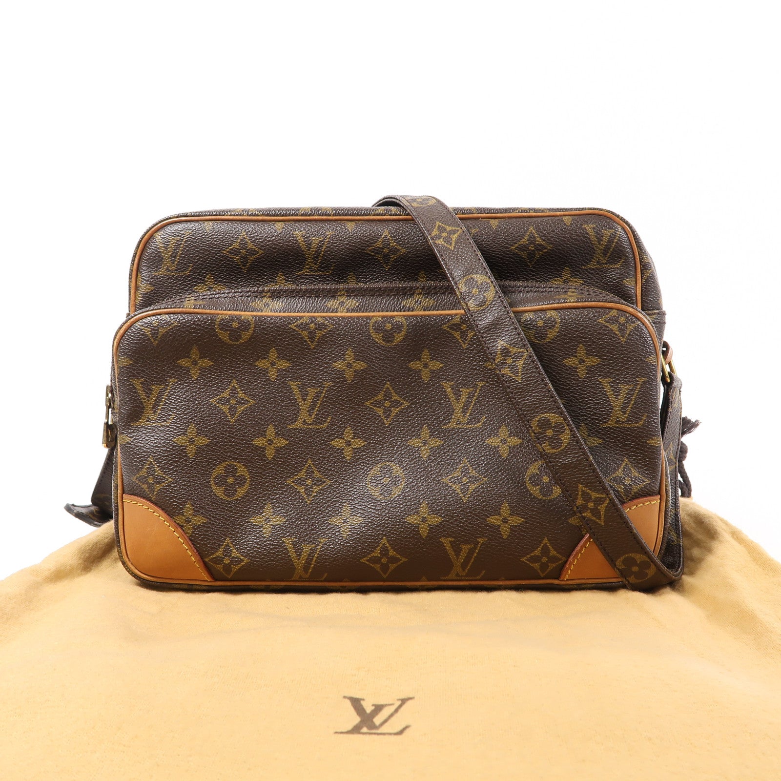 LOUIS VUITTON Monogram Nil金扣肩背袋啡色
