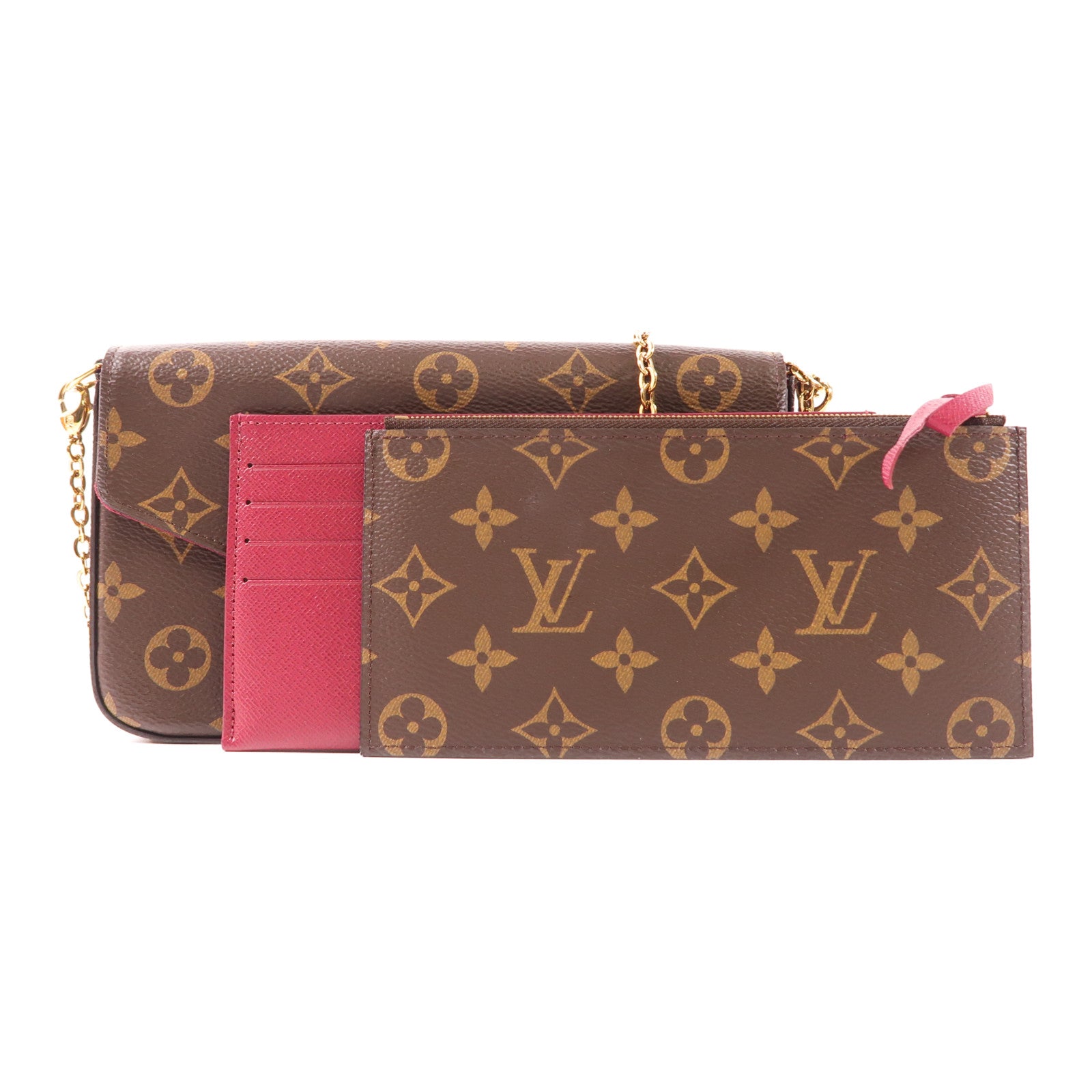 LOUIS VUITTON Monogram Felicie Pochette金扣鏈帶肩背袋