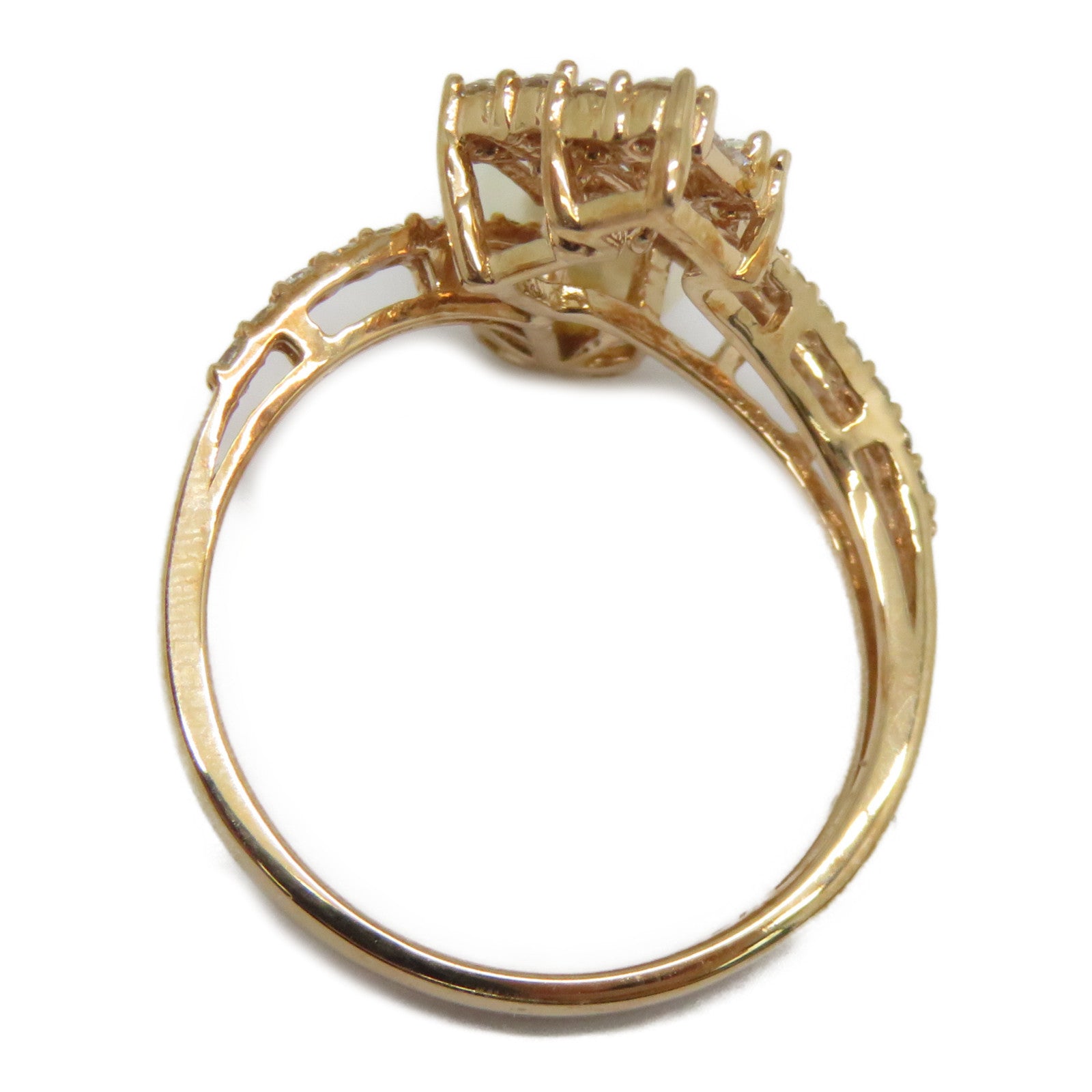 JEWELRY 【激減優惠】18K玫瑰金Pearl Ring 2.55ct珍珠/0.433ct鑽石戒指US#6.5白色/粉金色/銀色