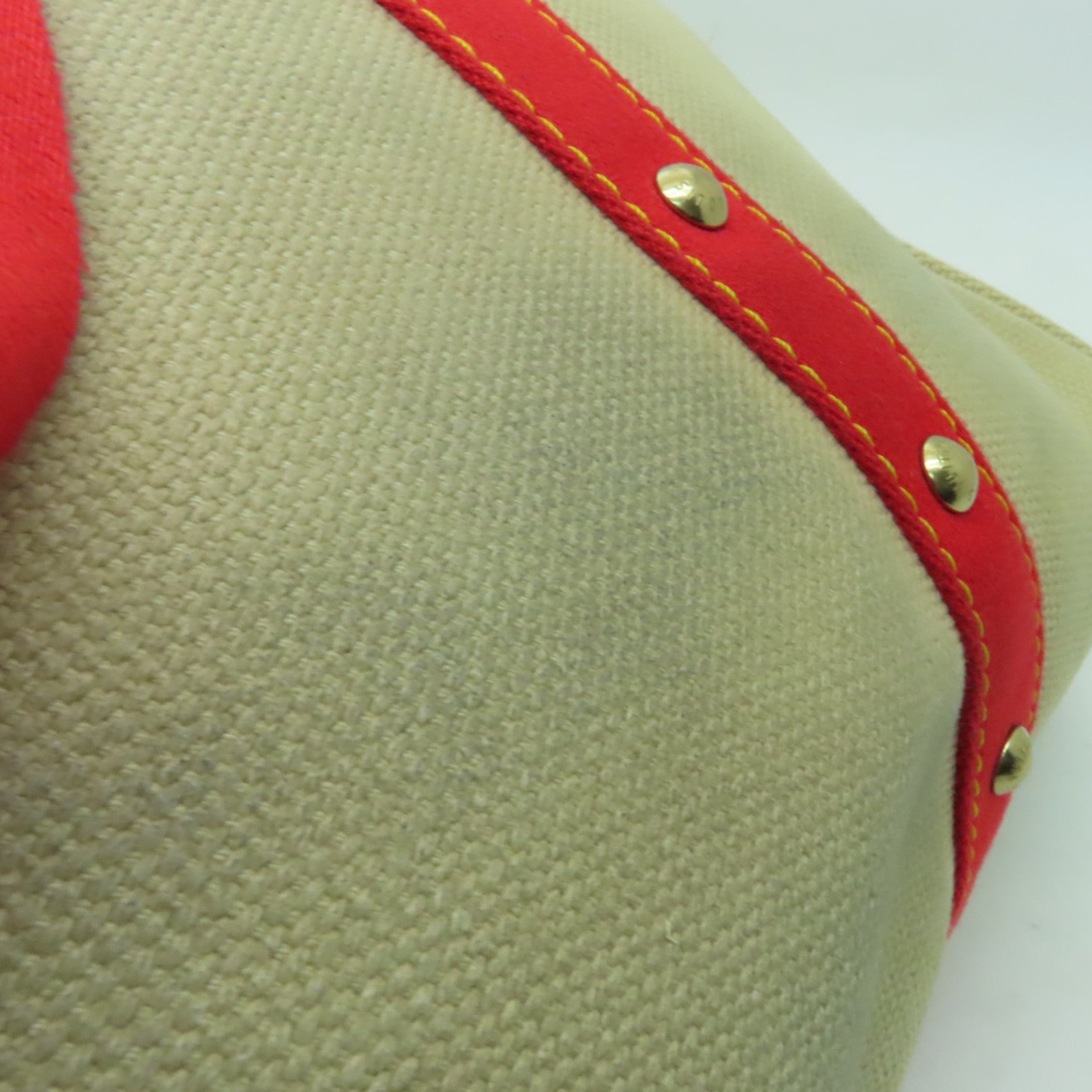 LOUIS VUITTON 【激減優惠】帆布Antigua Cabas GM金扣手挽袋米色/紅色