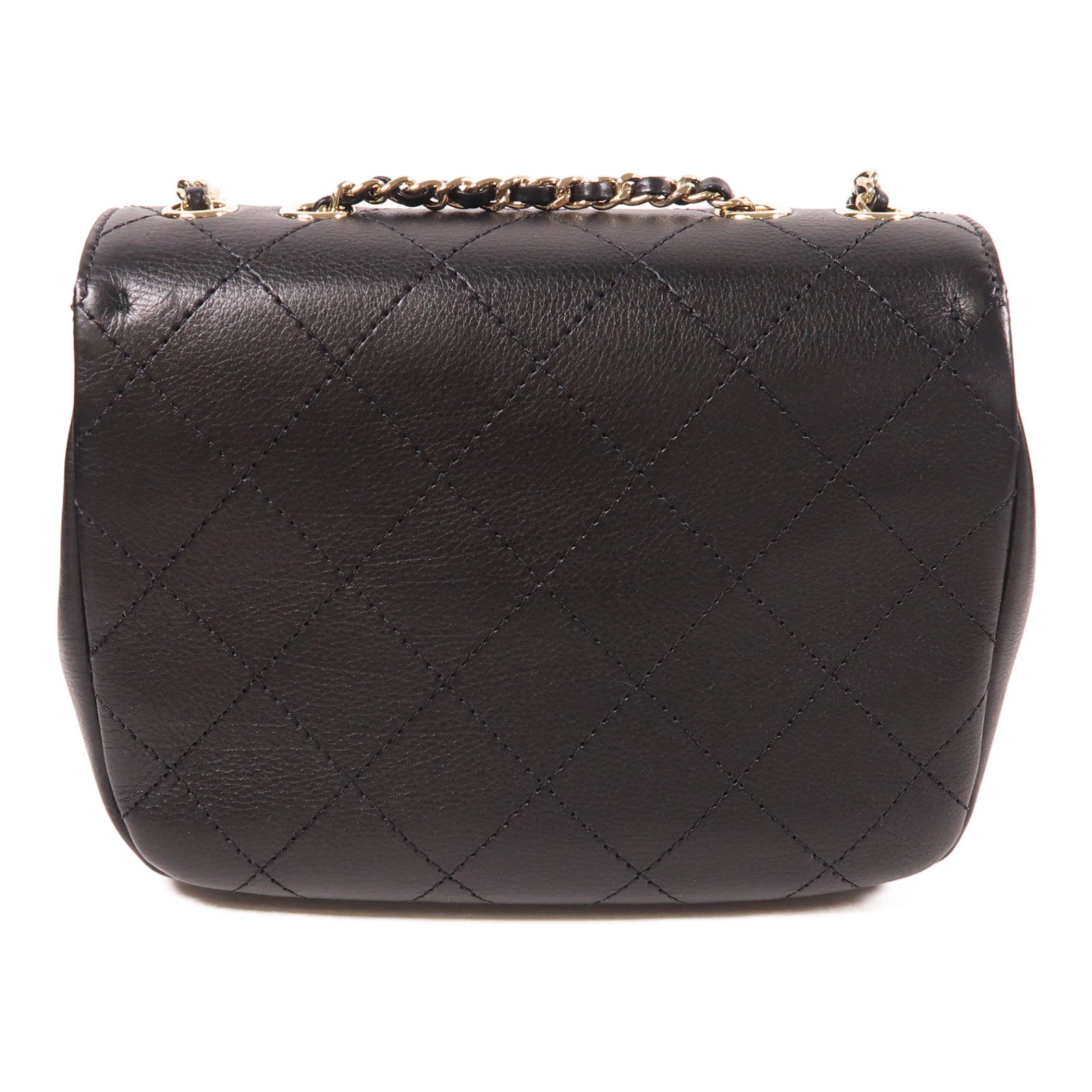 CHANEL 皮革Chain Shoulder金扣鏈帶肩背袋
