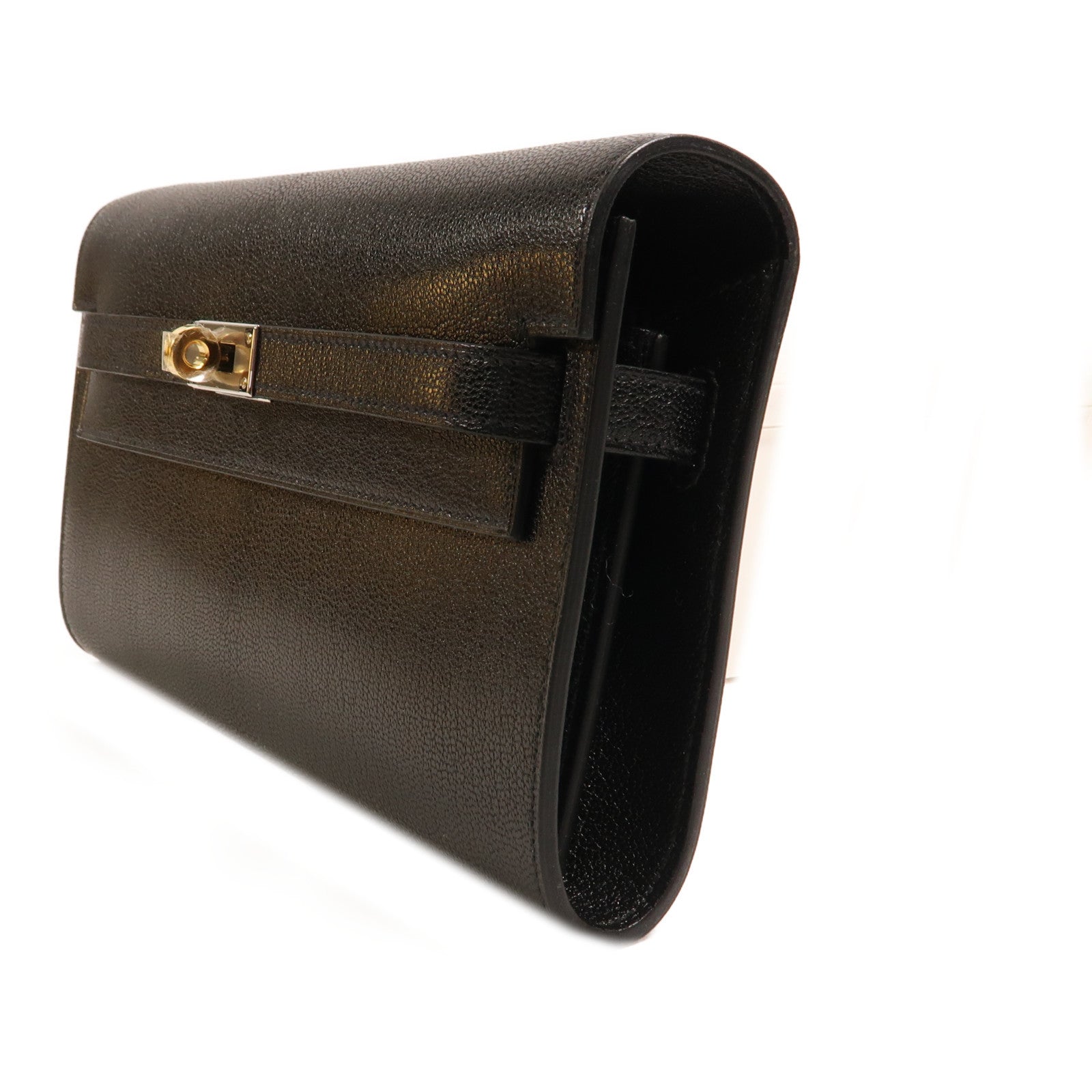 HERMES 【激減優惠】Chevre皮革Kelly To Go銀扣肩背袋黑色