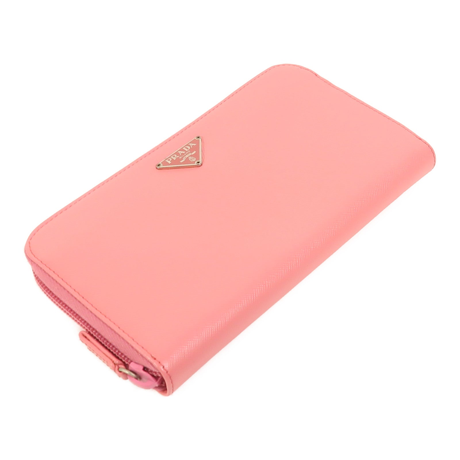 PRADA Saffiano皮革Zipper Long Wallet銀扣長錢包