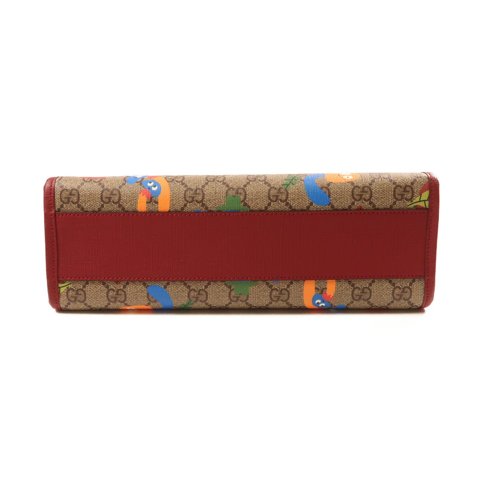 GUCCI 塗層帆布Hand Bag金扣手挽袋紅色/彩色